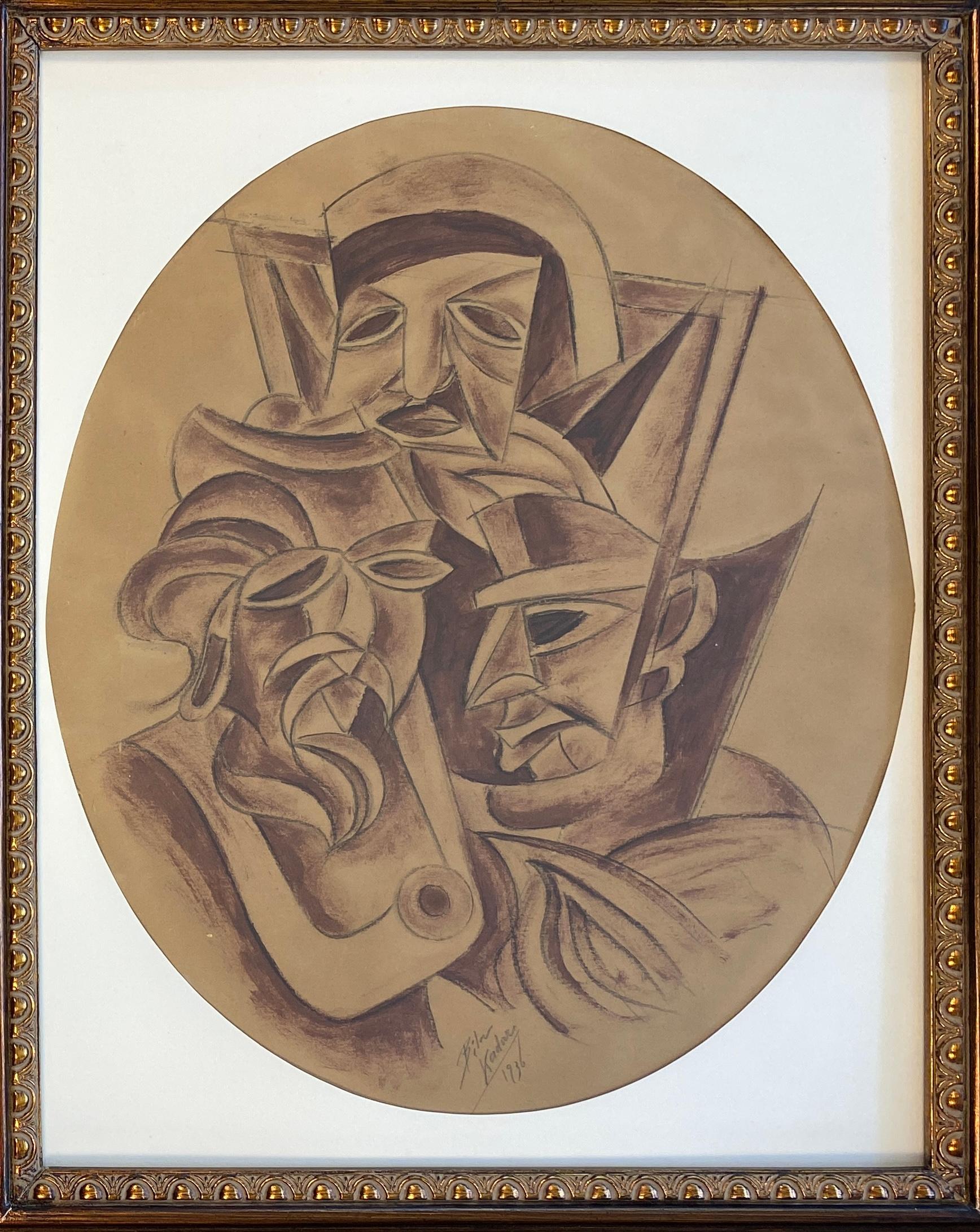 Bela Kadar Kubistische Malerei, Kubistische Figuren Malerei von Bela Kadar

Béla Kádár (1877-1956) - Kubistische Komposition von drei Figuren, signiert und datiert 1936

Dieses eindrucksvolle und dynamische Werk des ungarischen Modernisten Béla