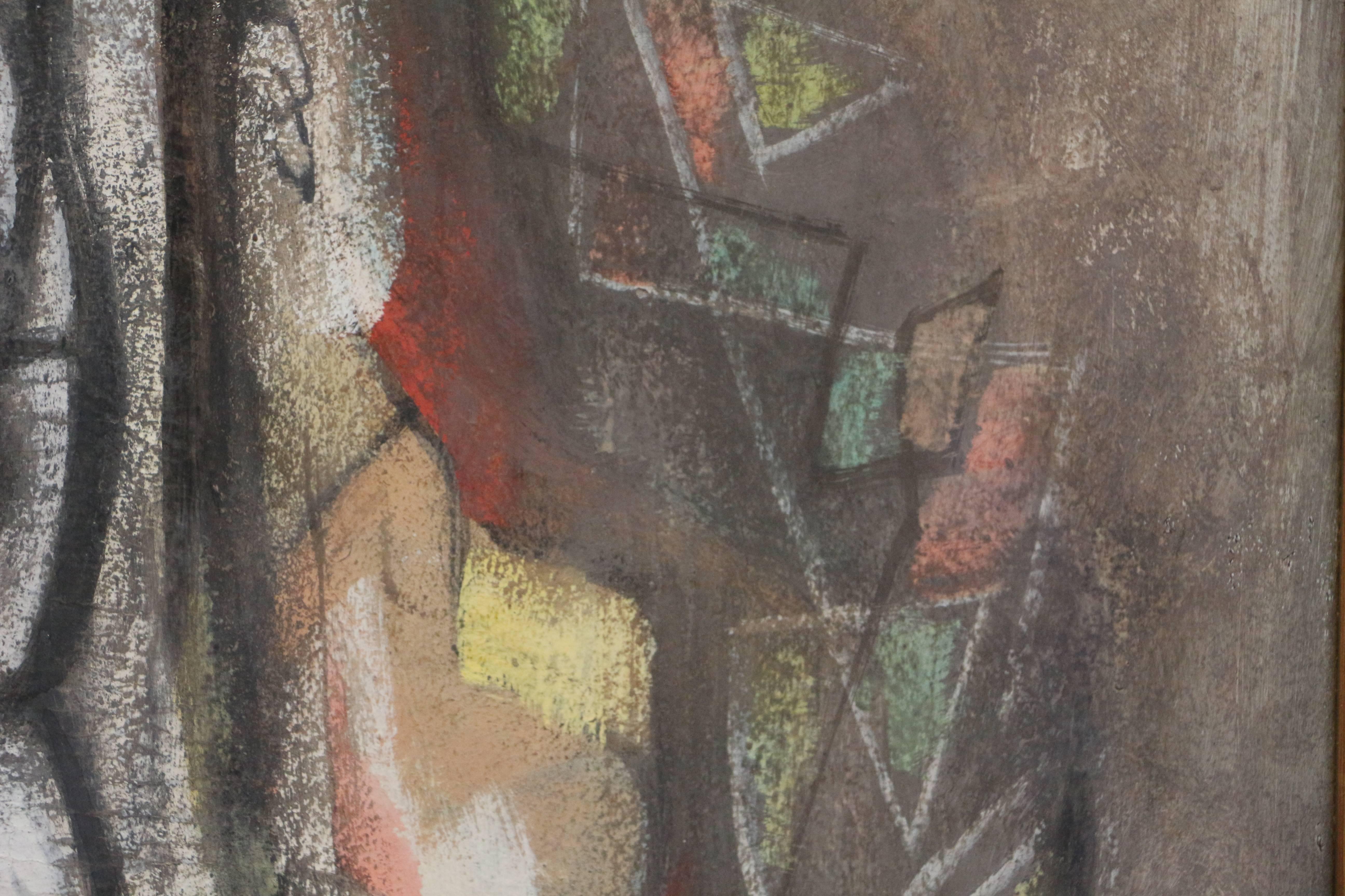 Untitled Composition with Figure, cubist work with central figure For Sale 3