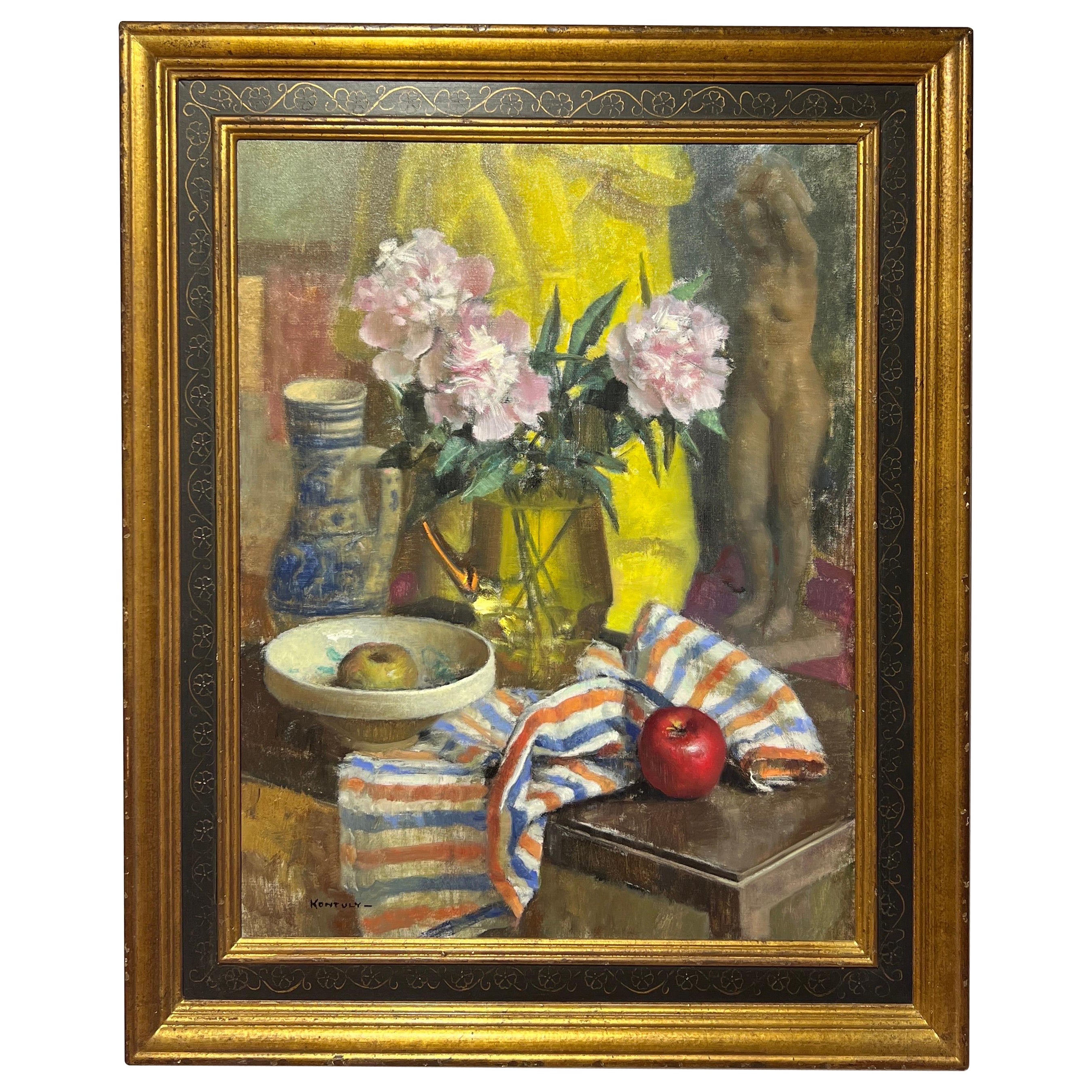Bela Kontuly (Ungarischer Akt und Stillleben, Öl auf Leinwand, 1904-1983) im Angebot