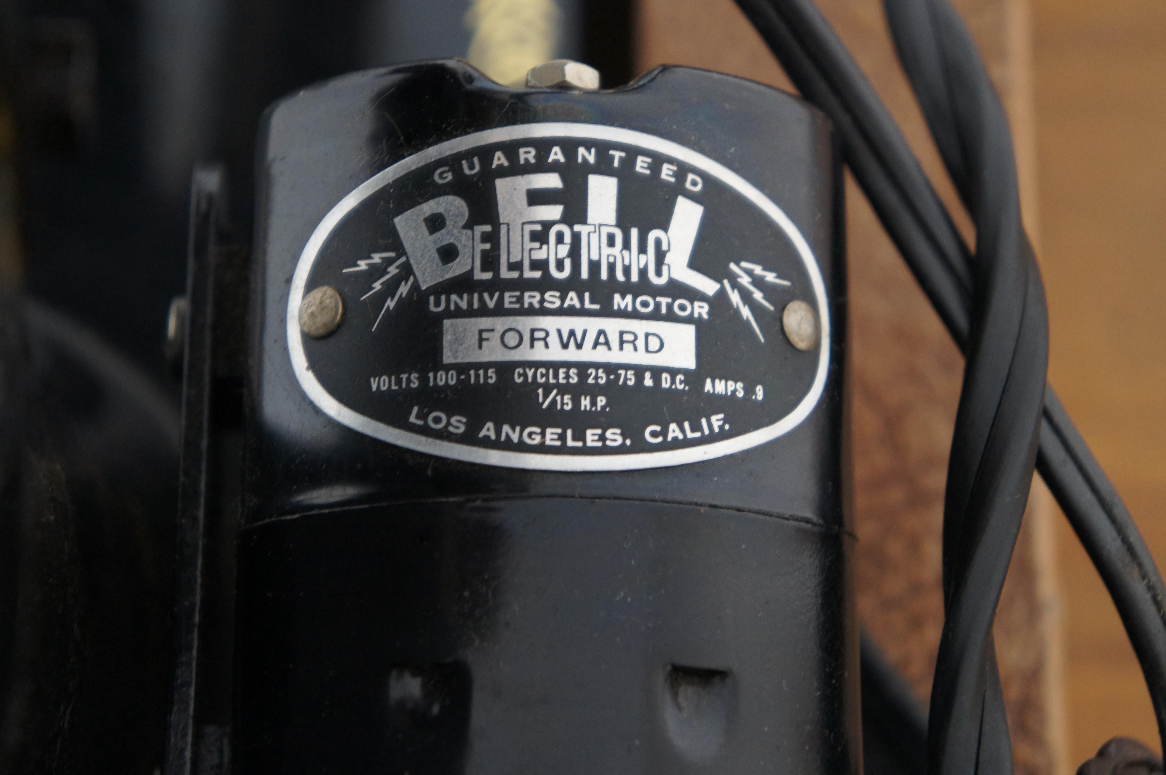 Metal BelAir Bantam Electric Sewing Machine Foot Pedal & Bakelite Leather Case For Sale