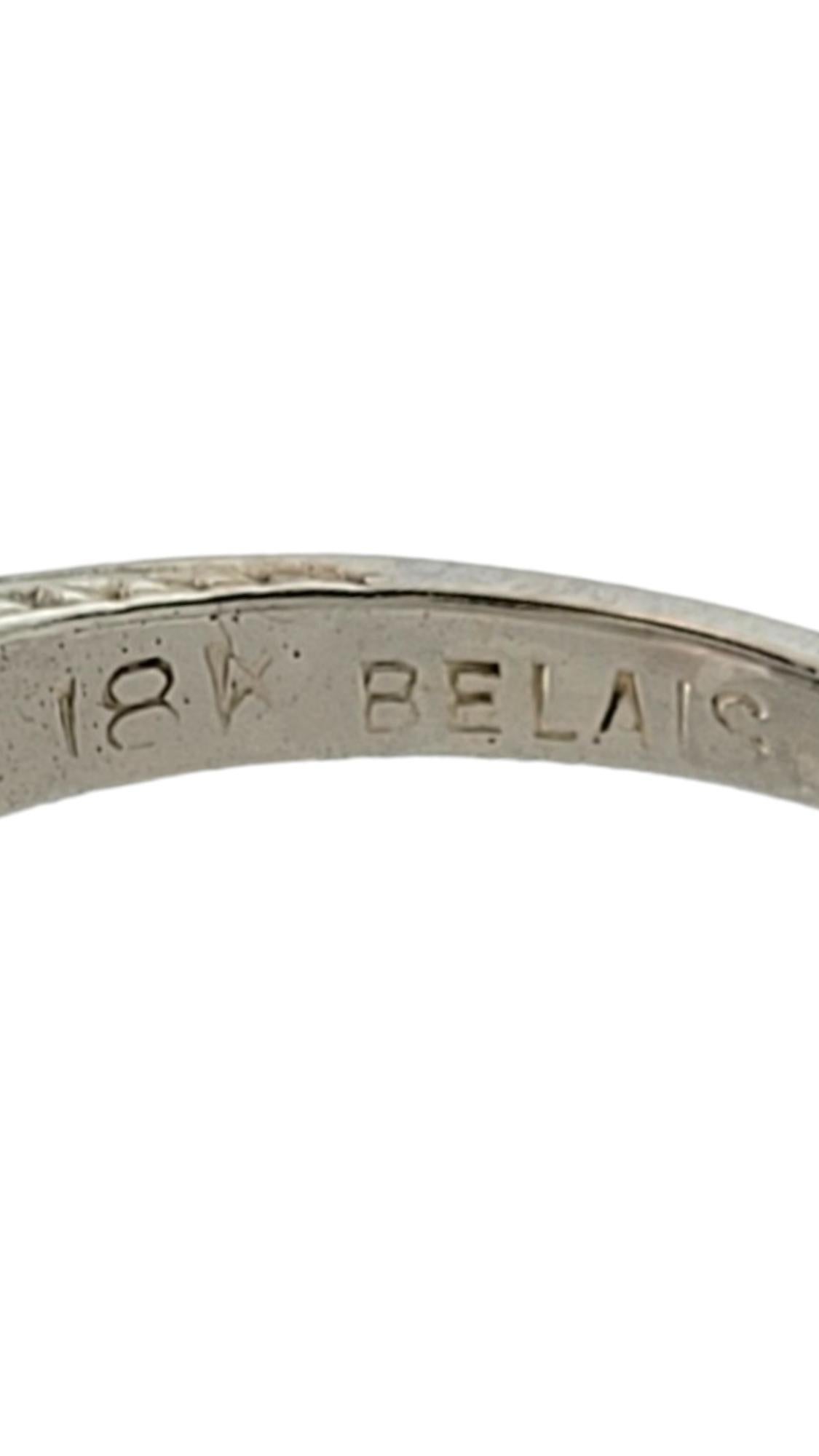 Belais 18 Karat White Gold Diamond & Synthetic Sapphire Ring Size 5.5 #18589 In Good Condition In Washington Depot, CT