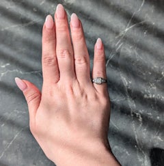 Belais Art Deco 0.45 CTW Old Mine Diamond 18K Gold Checkerboard Vintage Ring