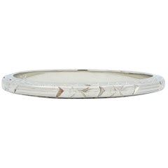 Belais Art Deco 18 Karat White Gold Orange Blossom Wheat Wedding Band Ring