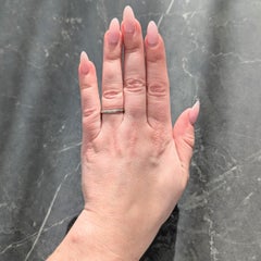 Belais Anillo de Boda Art Decó de Oro Blanco de 18 Kilates Trigo Vintage