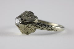 Belais Art Deco Diamond Solitaire Floral Ring
