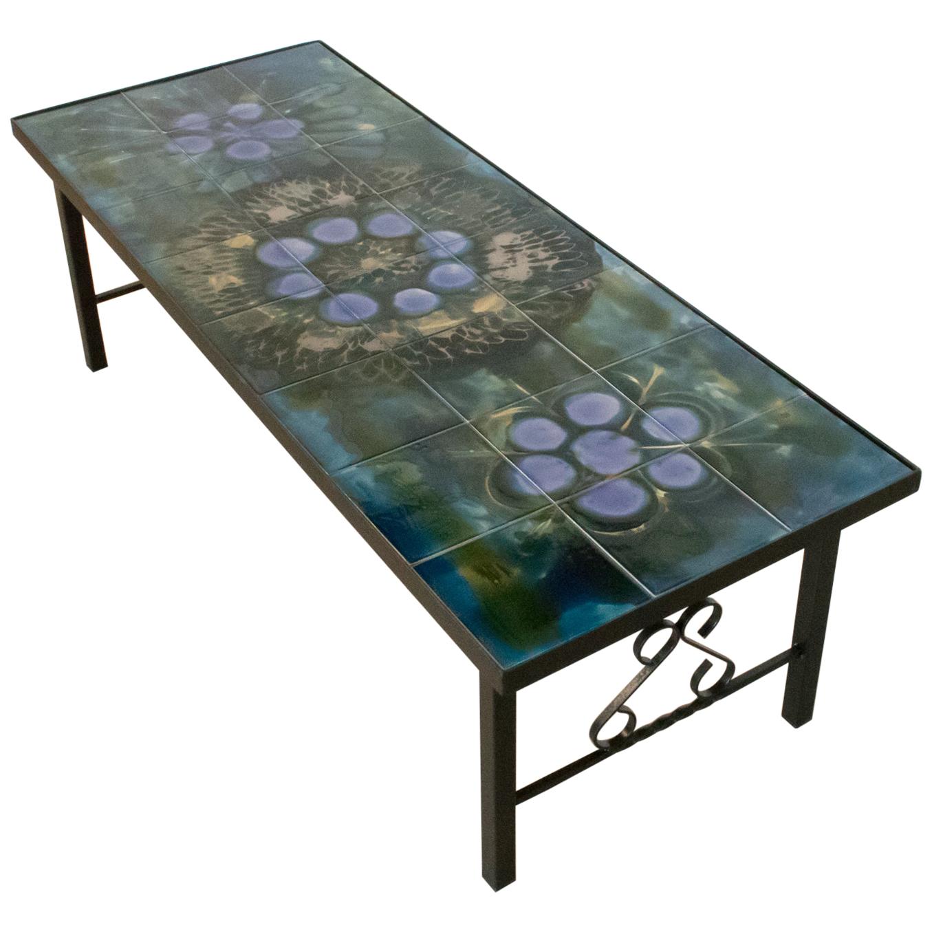 Wrought Iron and Oak Coffee table at 1stDibs