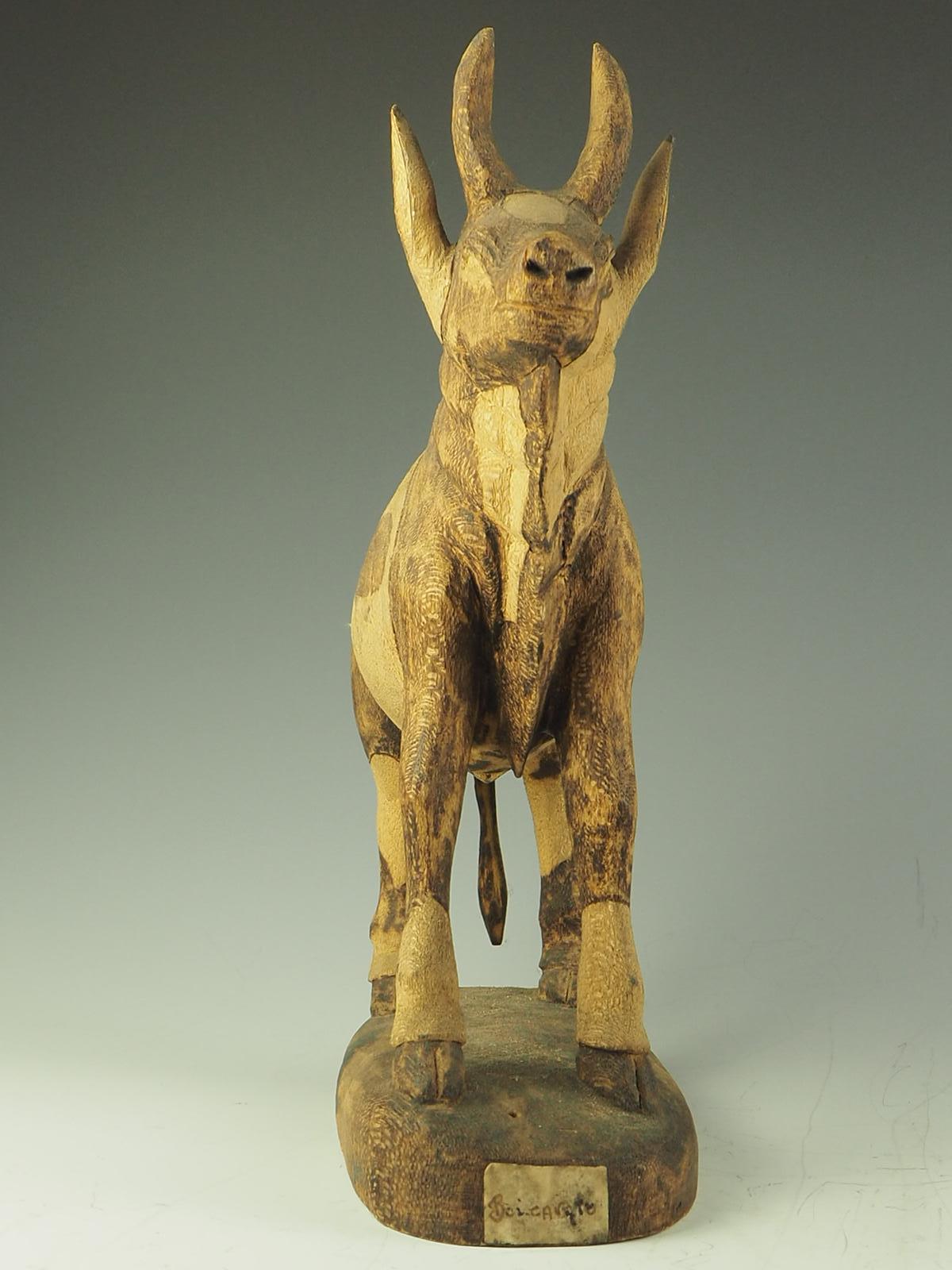 Volkskunst-Skulptur einer Ziege aus Belcanto im Angebot 5