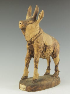 19th Century Handcrafted Belcanto Folk Art Goat Sculpture from Italy