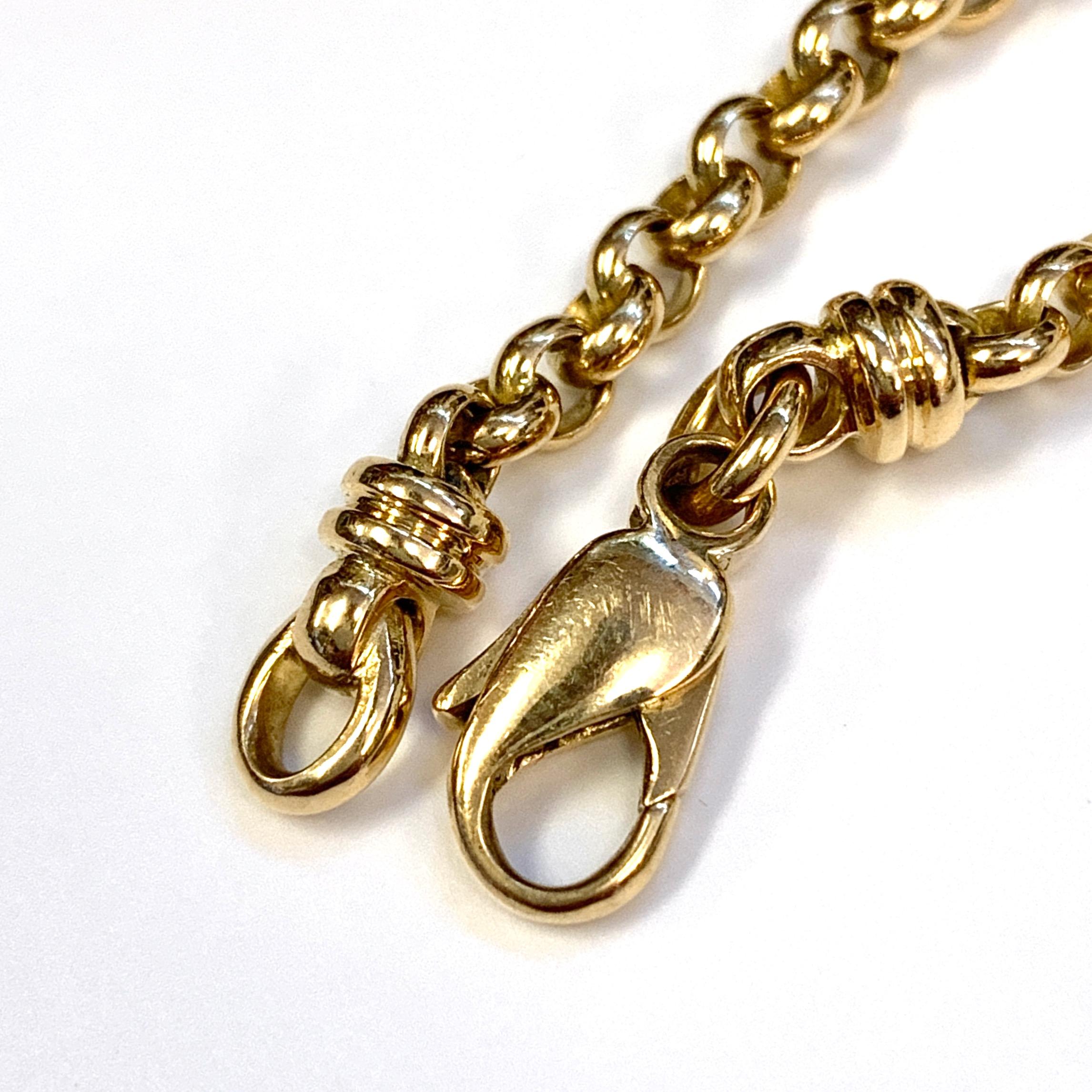 Contemporary Belcher-Style Rolo Chain Bracelet with Lobster Clasp in 18 Karat Yellow Gold