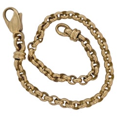 Belcher-Style Rolo Chain Bracelet with Lobster Clasp in 18 Karat Yellow Gold