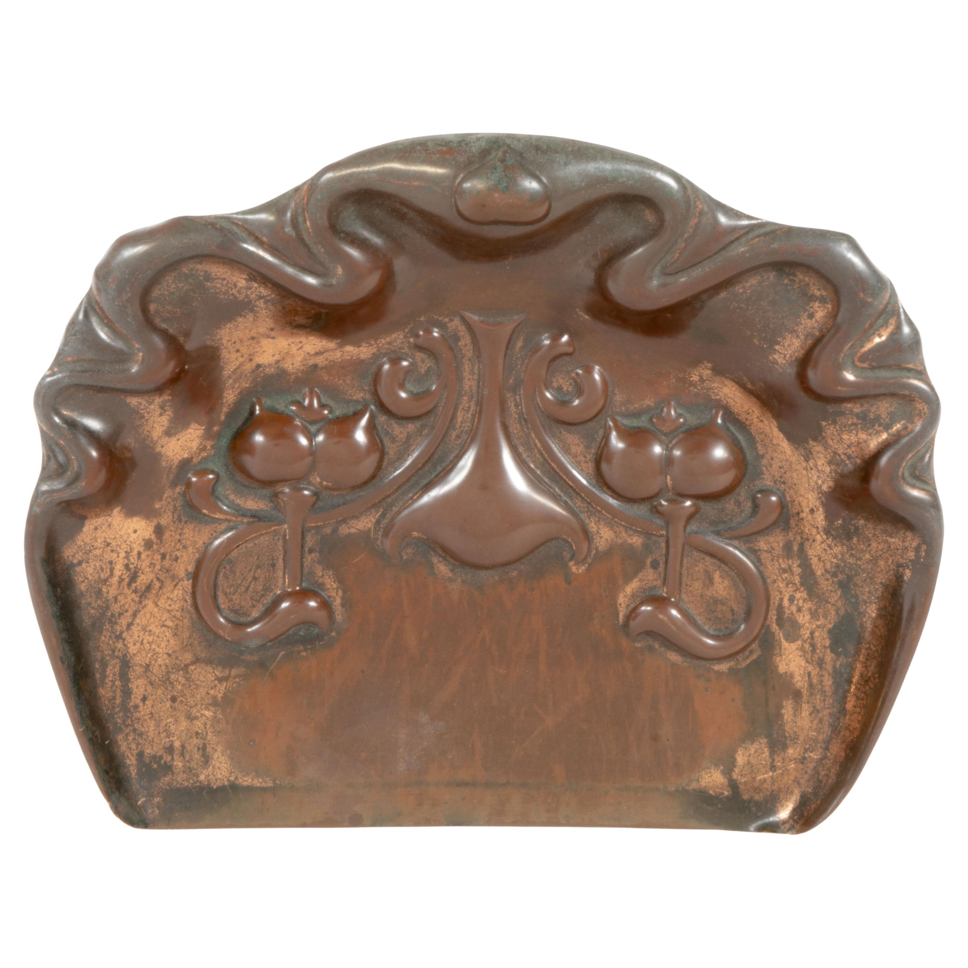 Beldray. Bandeja recogemigas de cobre Arts and Crafts con decoración floral impresa