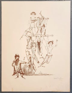 Vintage Unknown Title (annotated verso "Litho in Brown")