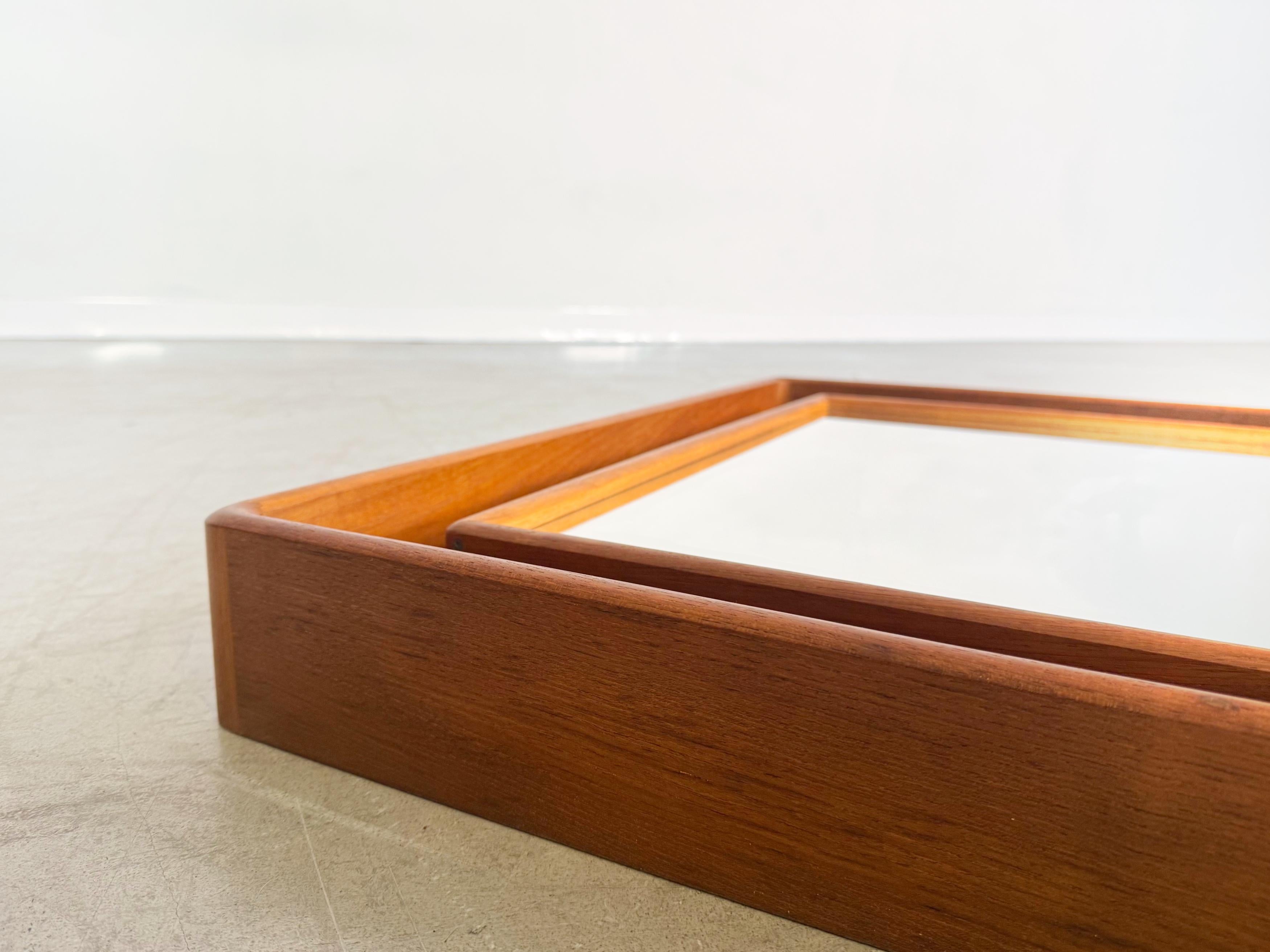 Danish Beleuchteter Midcentury Spiegel Pedersen & Hansen Teak Vintage For Sale