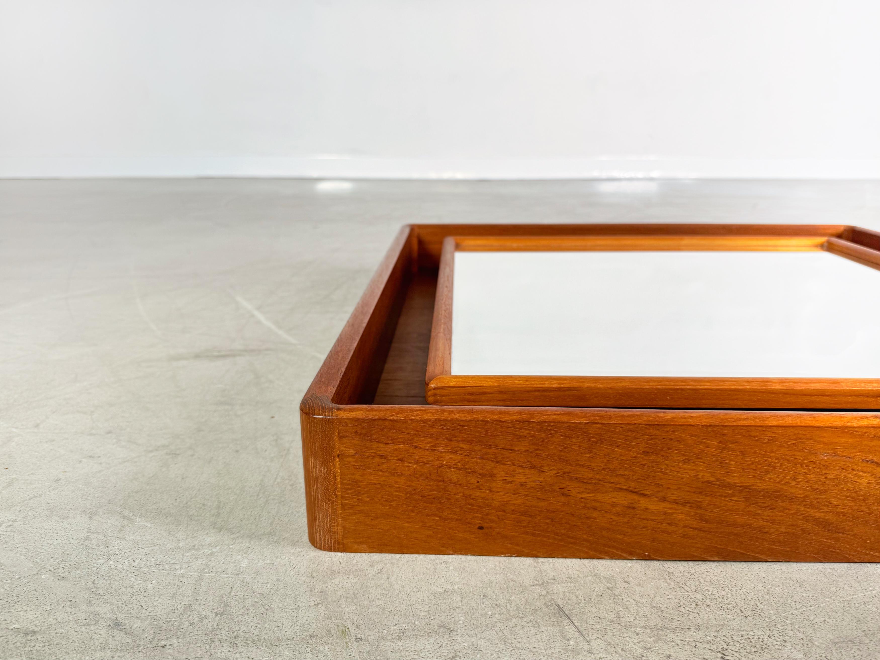 Beleuchteter Midcentury Spiegel Pedersen & Hansen Teak Vintage For Sale 3