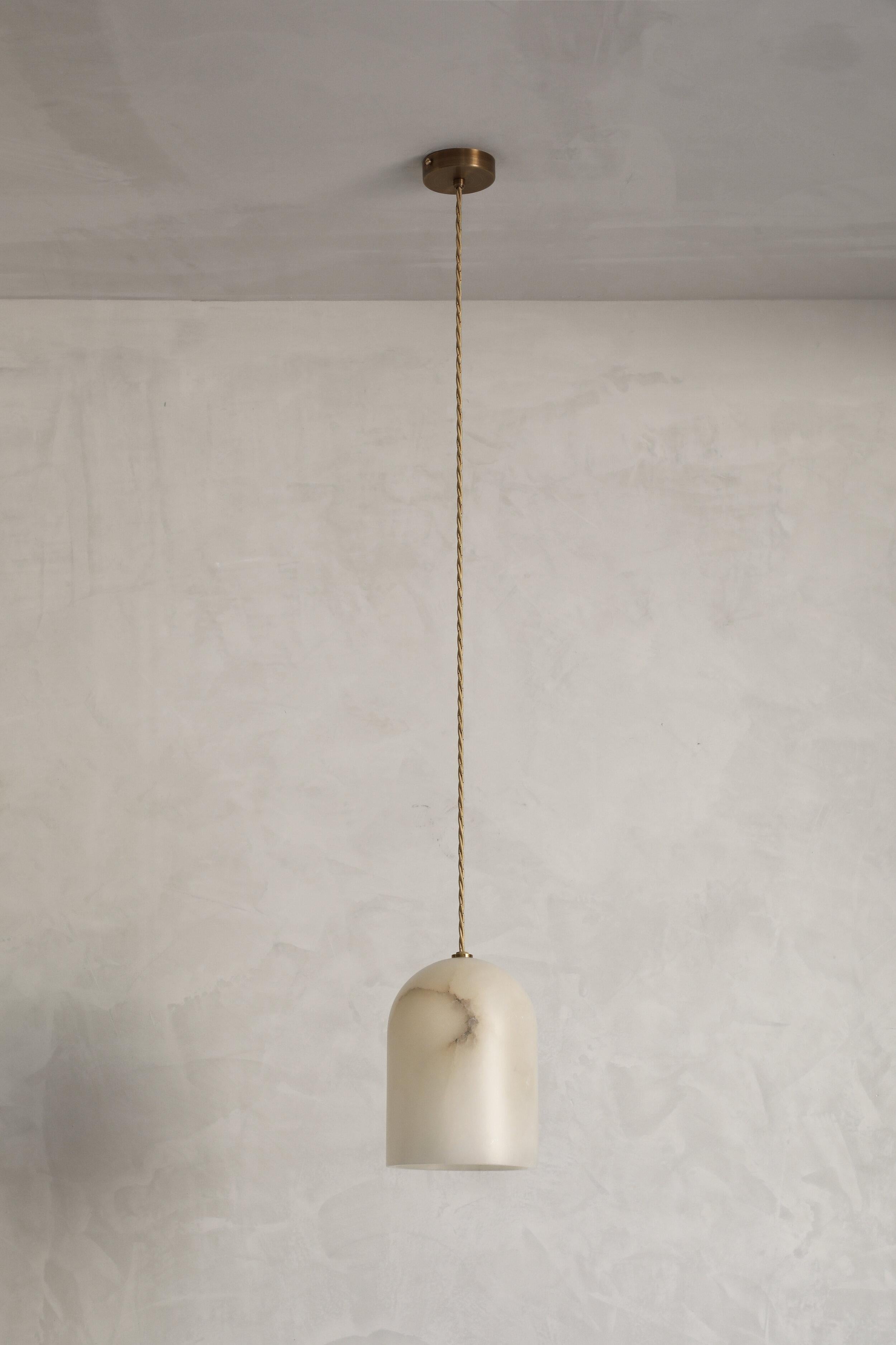 Belfry Alabaster cable pendant by Contain
Dimensions: D 16 x H 22 cm
Materials: Alabaster stone
Also available in different finishes and dimensions. 

All our lamps can be wired according to each country. If sold to the USA it will be wired for