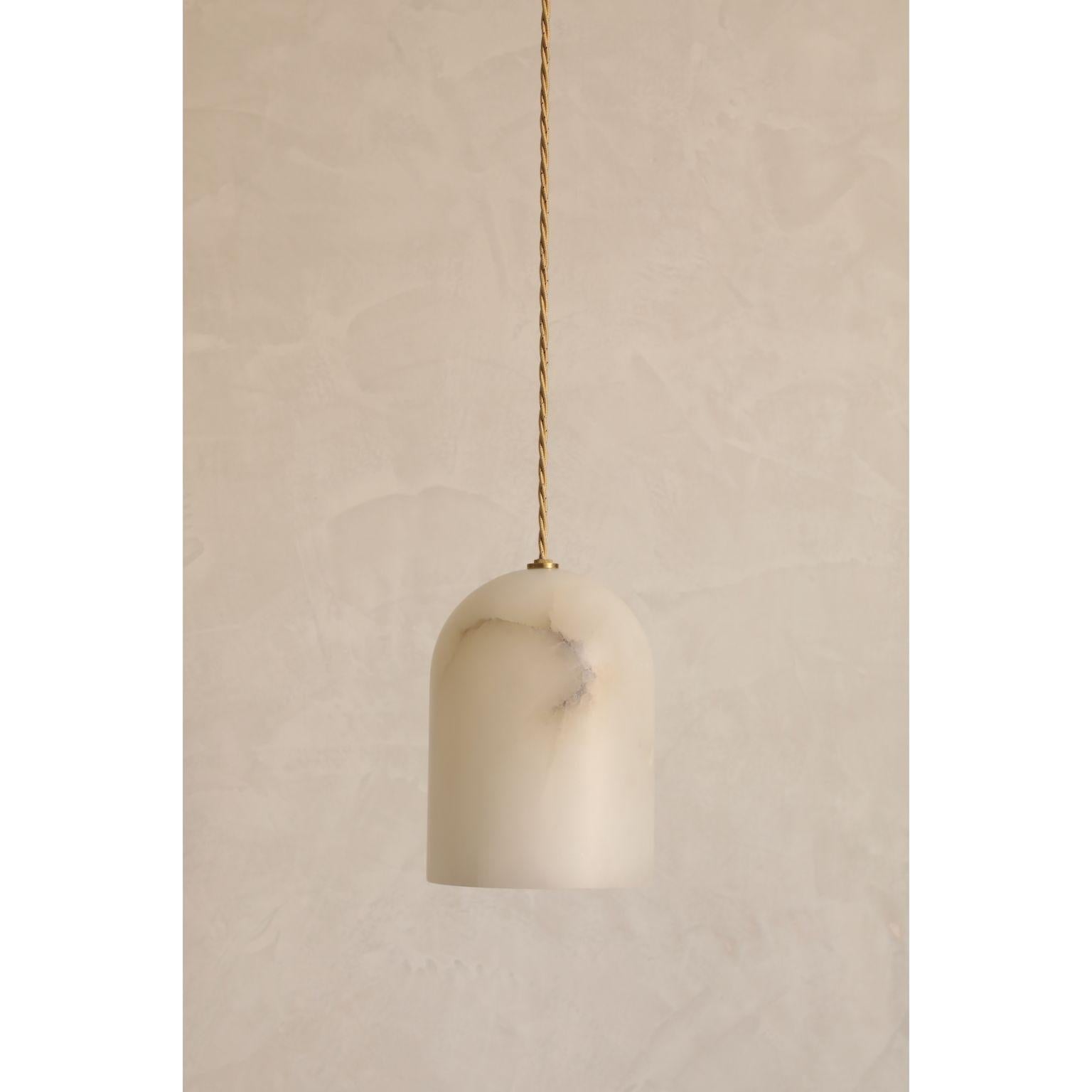 Spanish Belfry Alabaster Cable Pendant by Contain For Sale