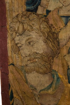 Belgian 17th Century Woven Tapestry of Kneeling King