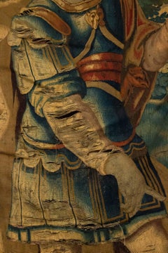 Belgian 17th Century Woven Tapestry of Soldier
