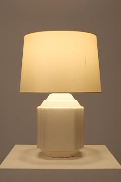 Belgian 1930s Art Deco Crackle Glazed Table Lamp