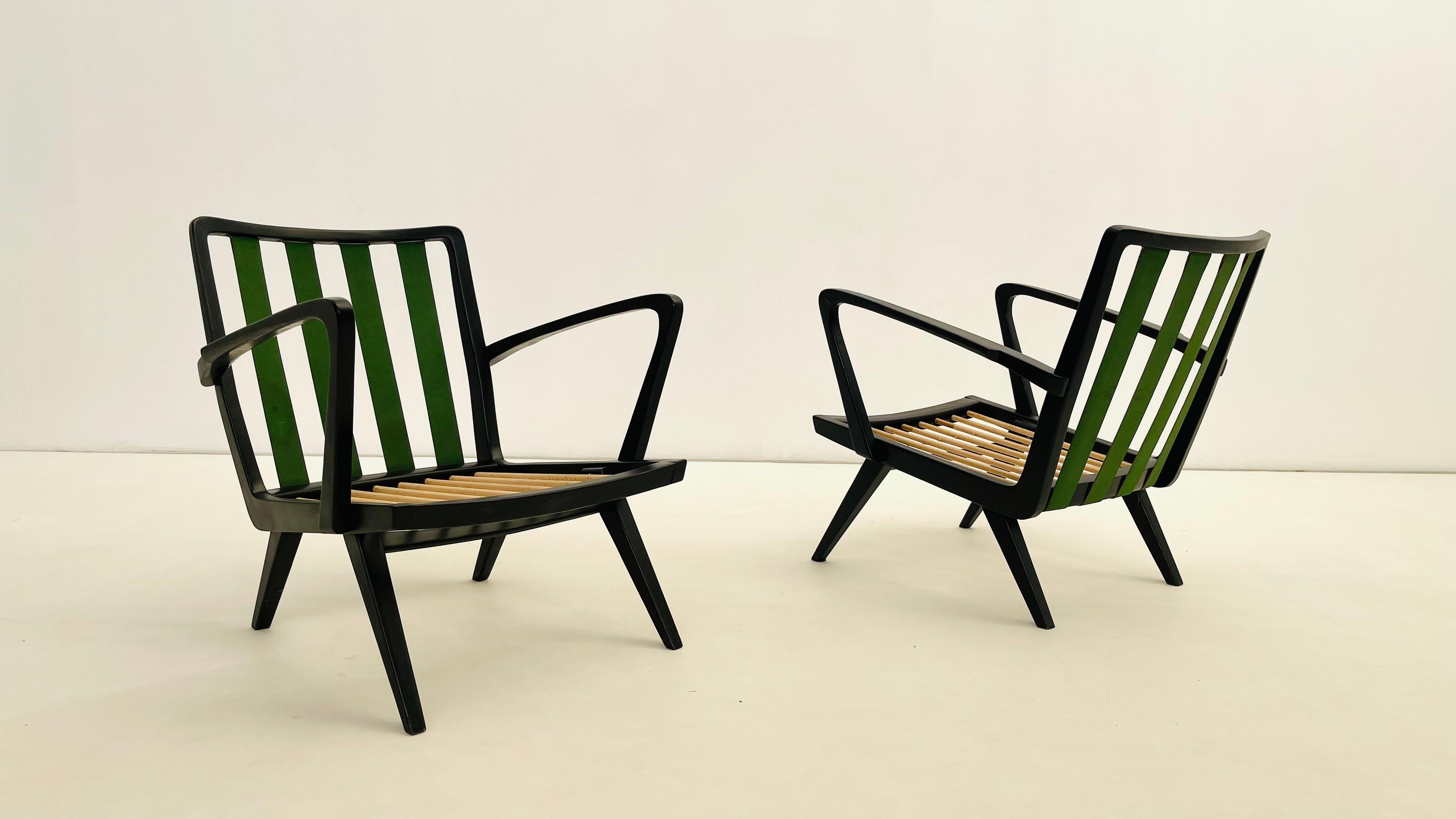 Paire de chaises longues belges des années 1960 en vente 8