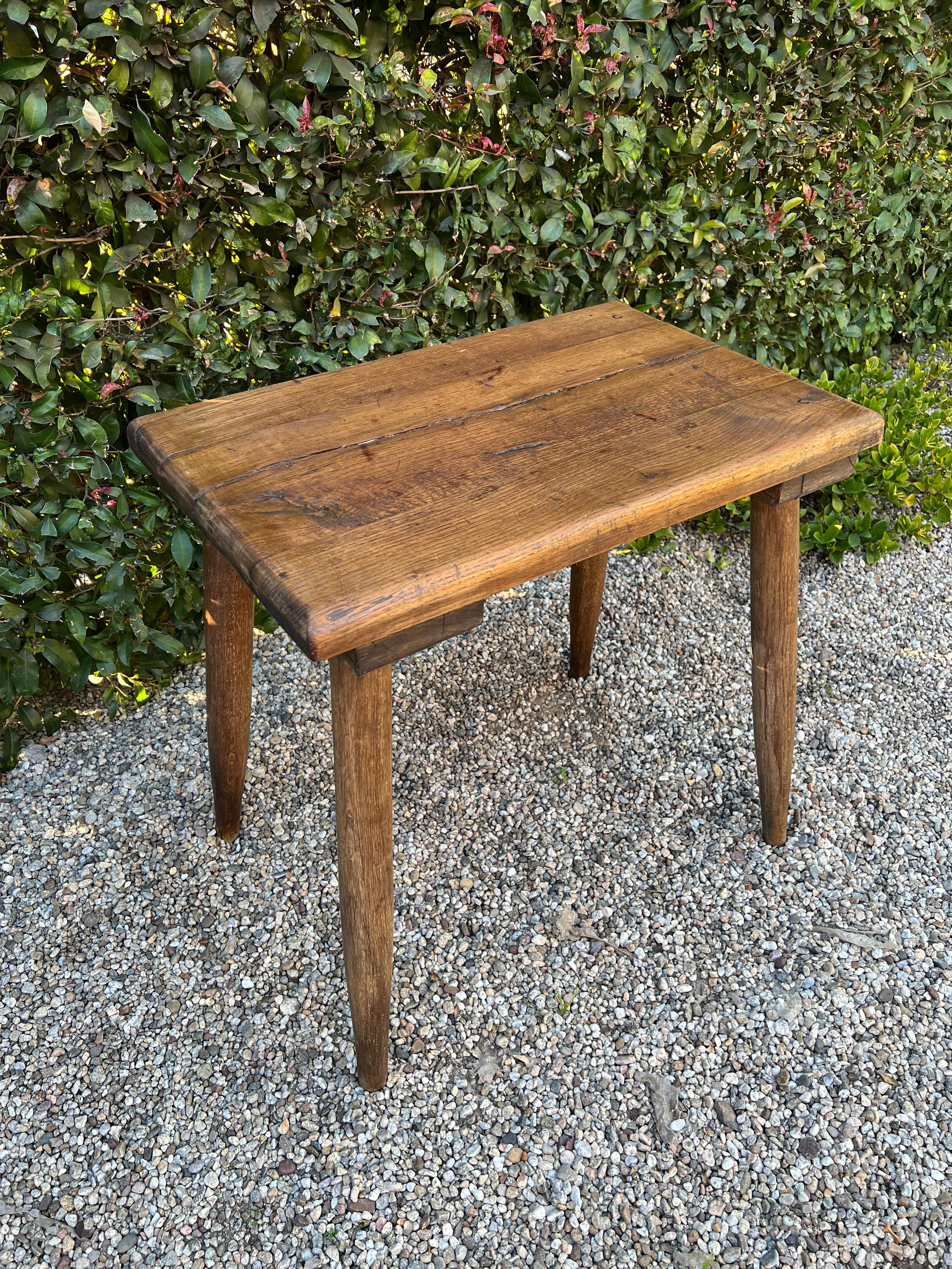 Organic Modern Belgian 19th Century Farm Side Table
