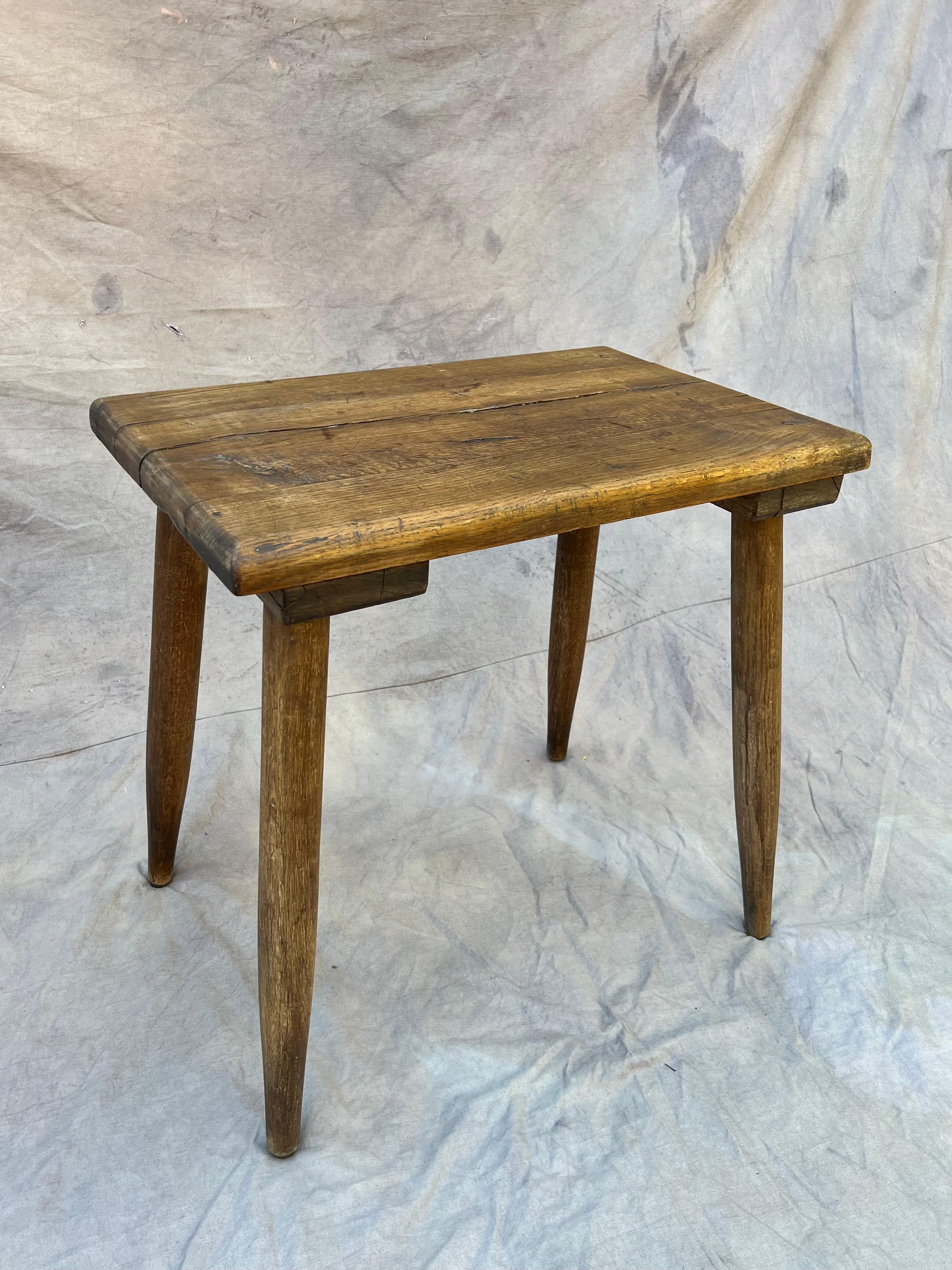 Wood Belgian 19th Century Farm Side Table