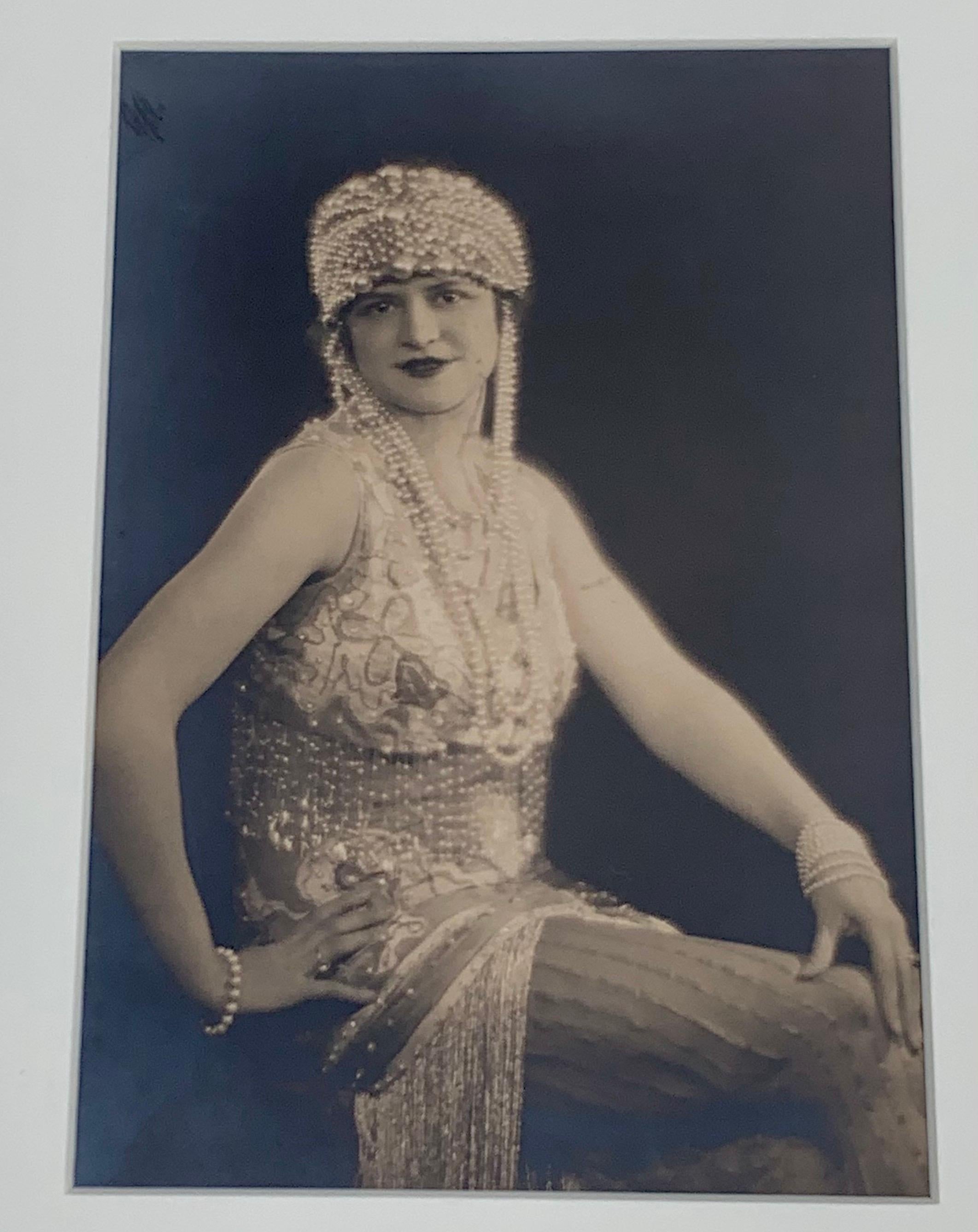 Early 20th Century Belgian Actress Antique Framed Photograph Gelatin Print Medium, circa 1920s