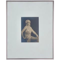 Belgian Actress Antique Framed Photograph Gelatin Print Medium, circa 1920s