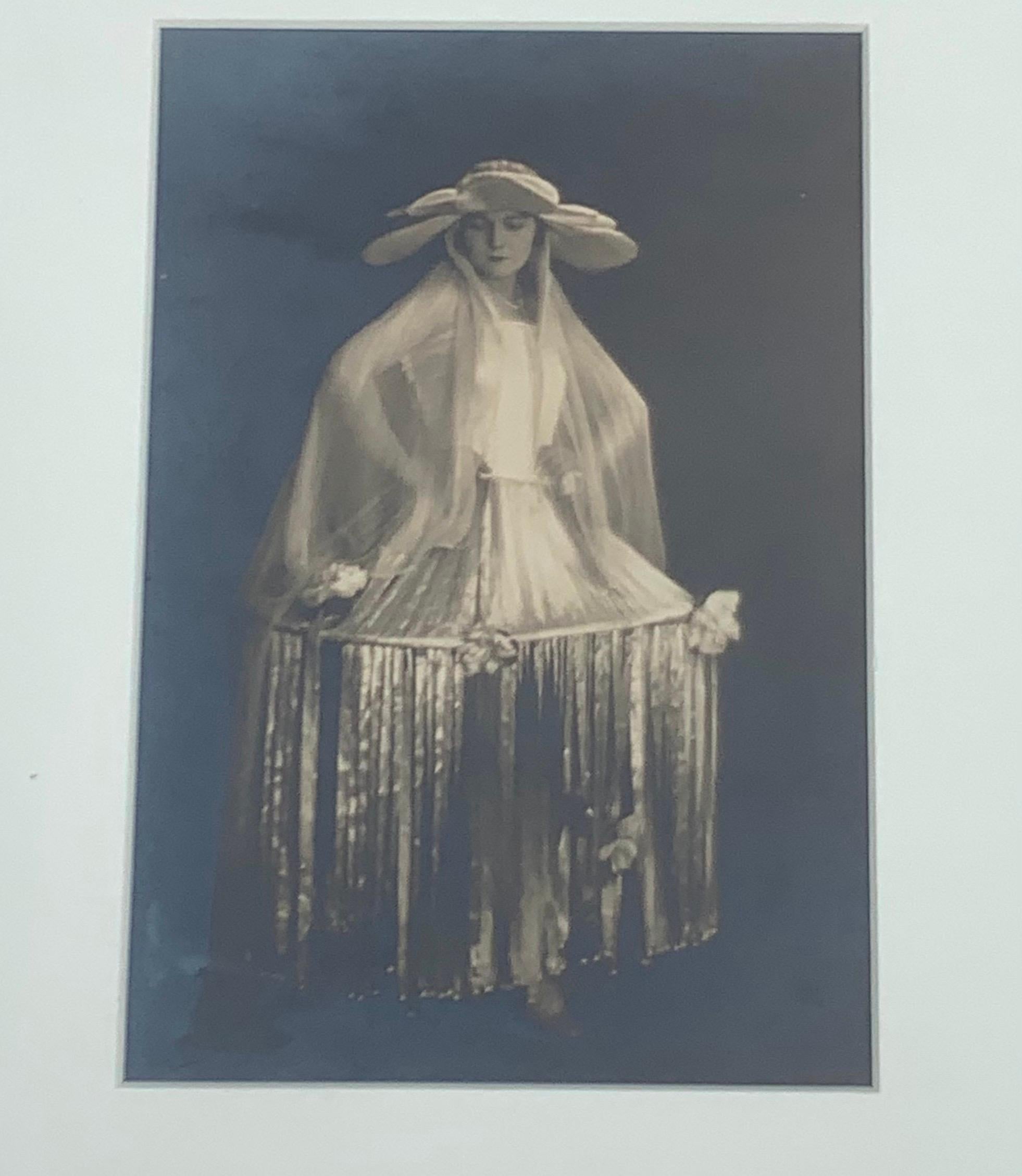 Belgian Actress Antique Photograph on Gelatin Print, circa 1920s 1