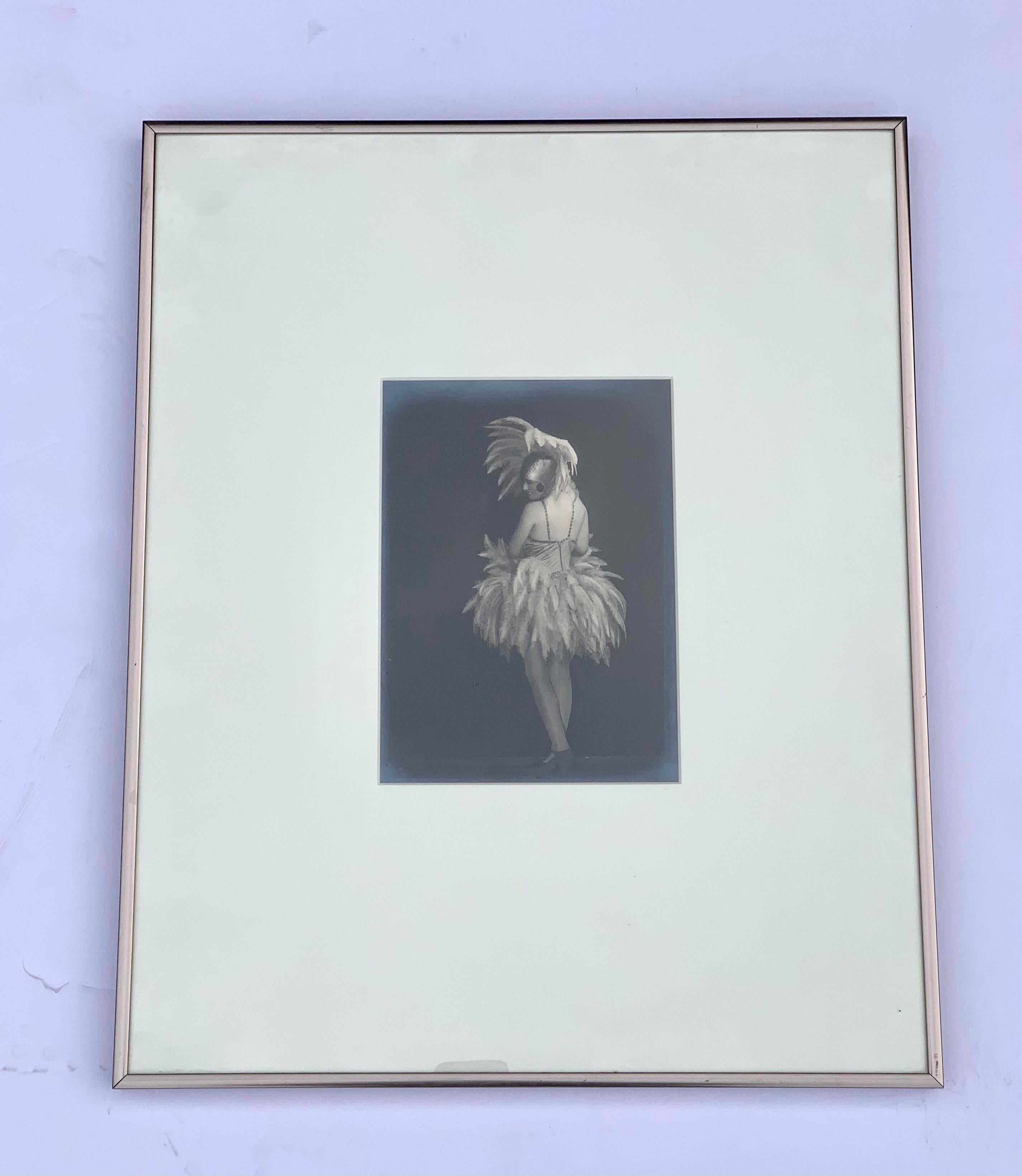 Rare antique photograph of Belgian actress on silver gelatin medium, framed. Mint condition and under glass. One of three rare photographs that we are selling on 1stDibs exclusively this week. Now more than ever, home is where the heart is.