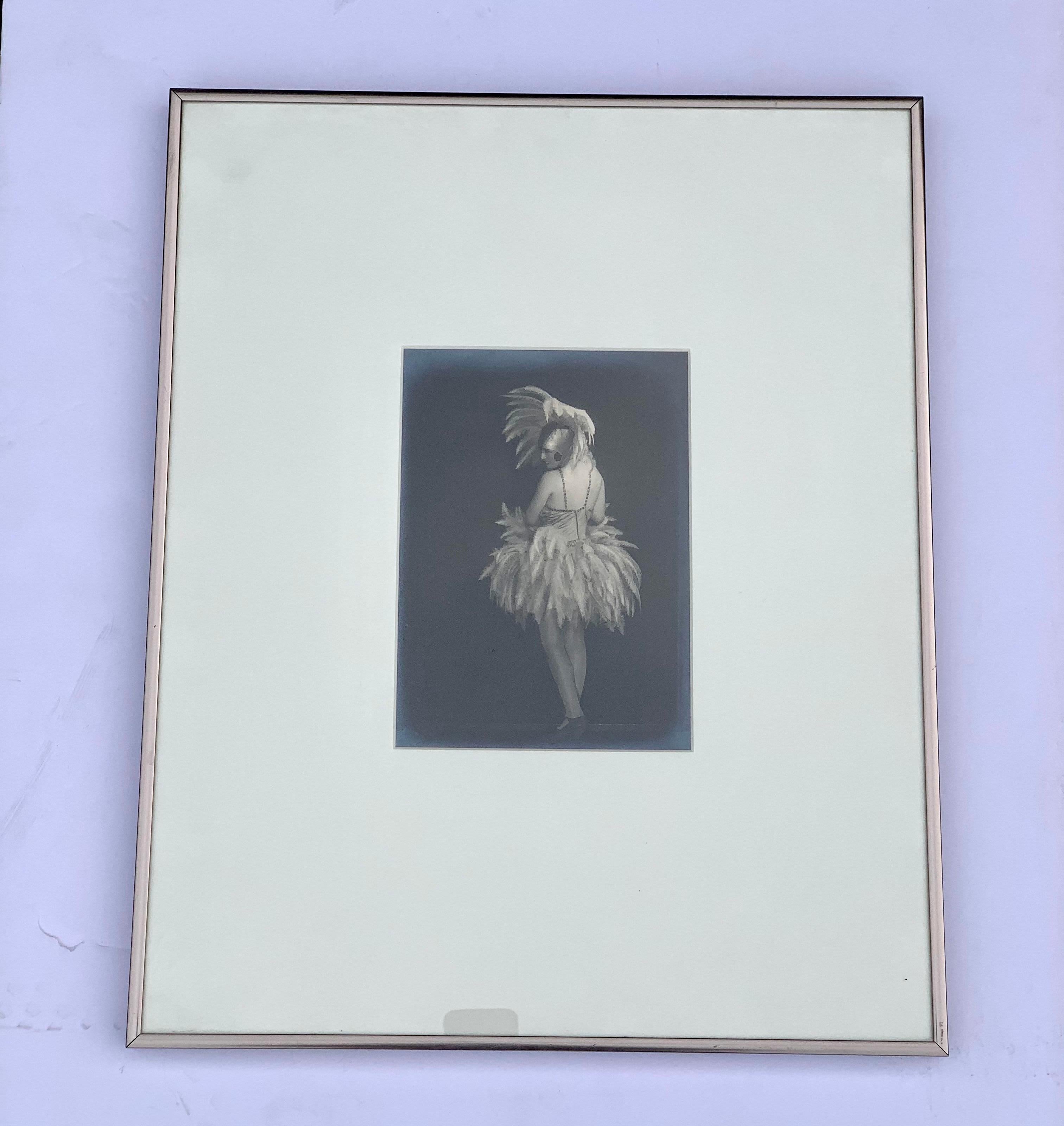 Glass Belgian Actress Antique Silver Gelatin Photograph Rare