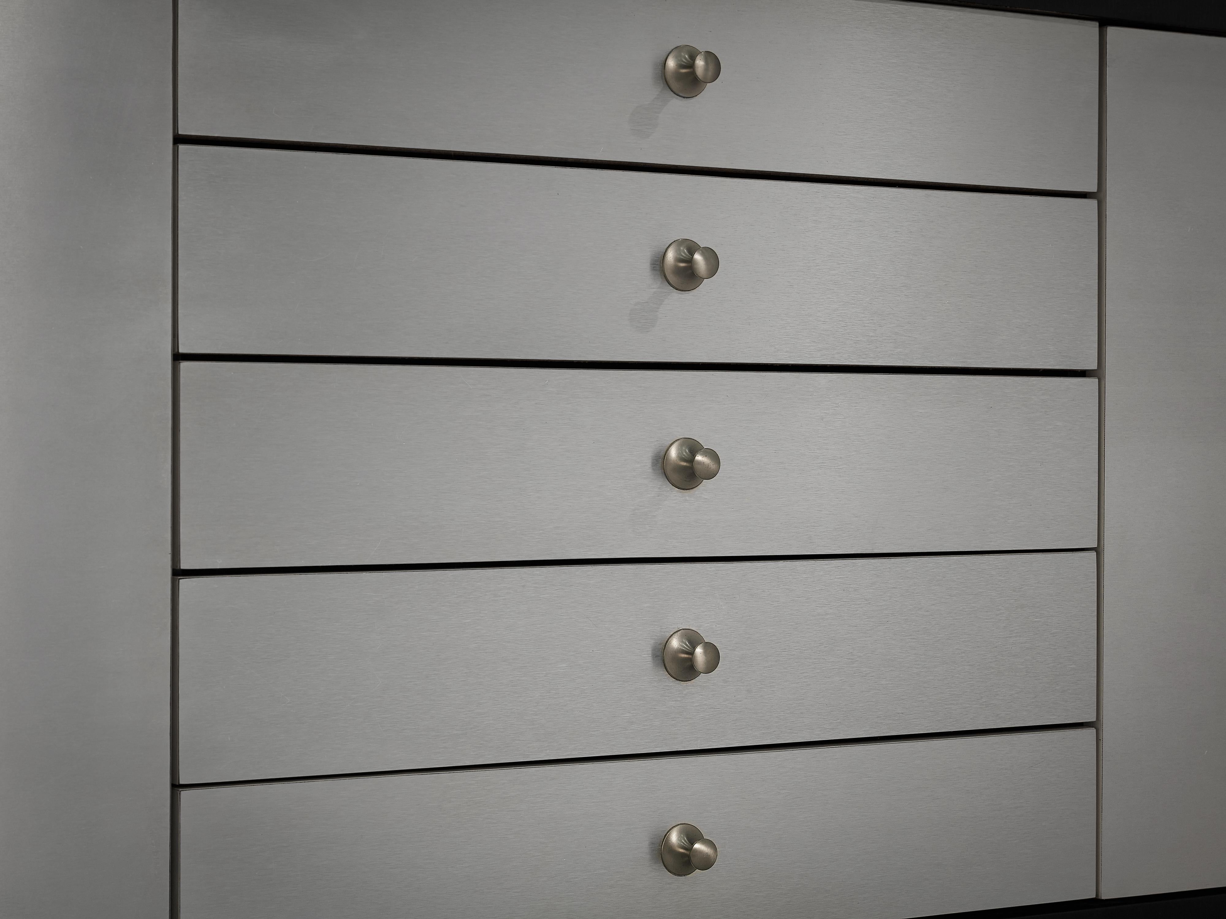 Belgian Aluminum Gloss Sideboard In Good Condition In Waalwijk, NL