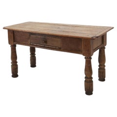 Ancienne console en chêne belge avec tiroir, vers 1740