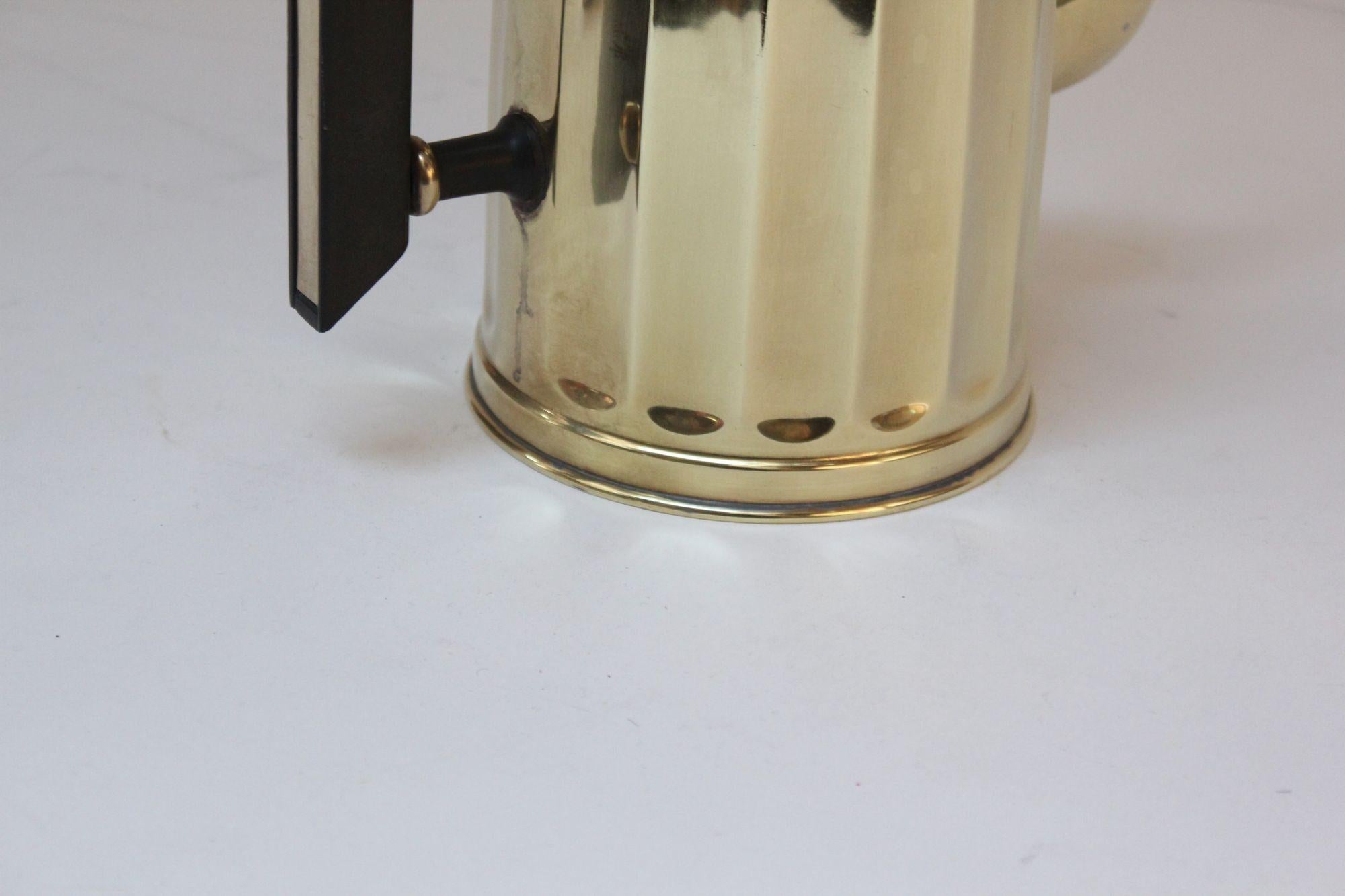 Belgian Art Deco Brass and Bakelite Fluted Teapot / Coffee Pot by Demeyere For Sale 9