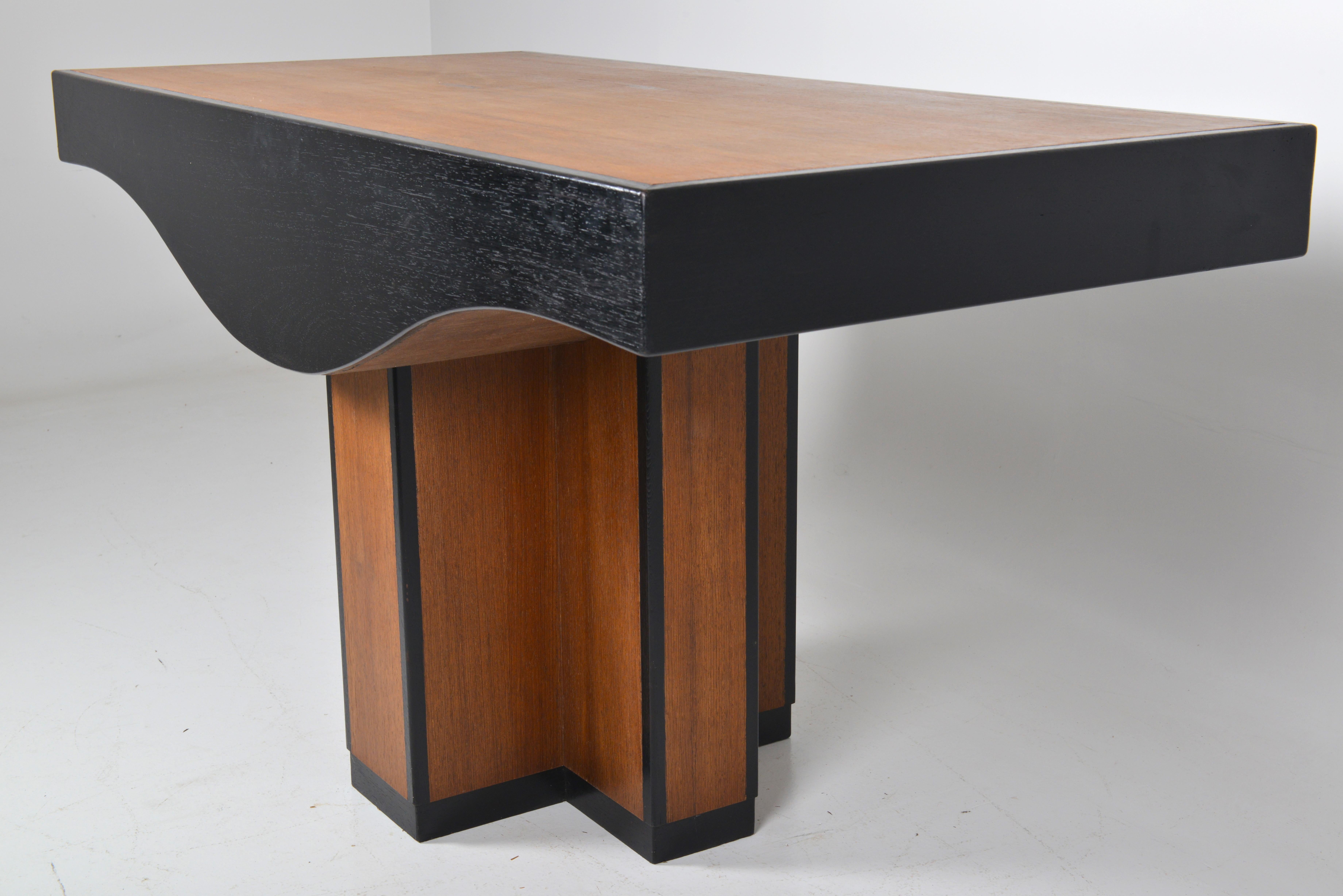 Oak Belgian Art Deco Center Table For Sale