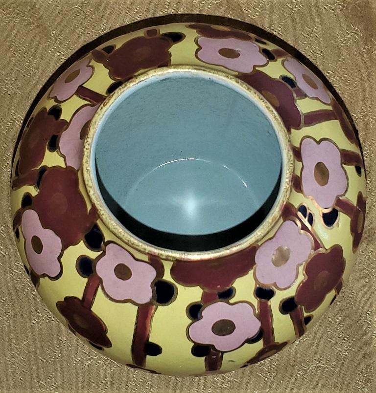20th Century Belgian Art Deco Ceramic Vase by Cerabelga