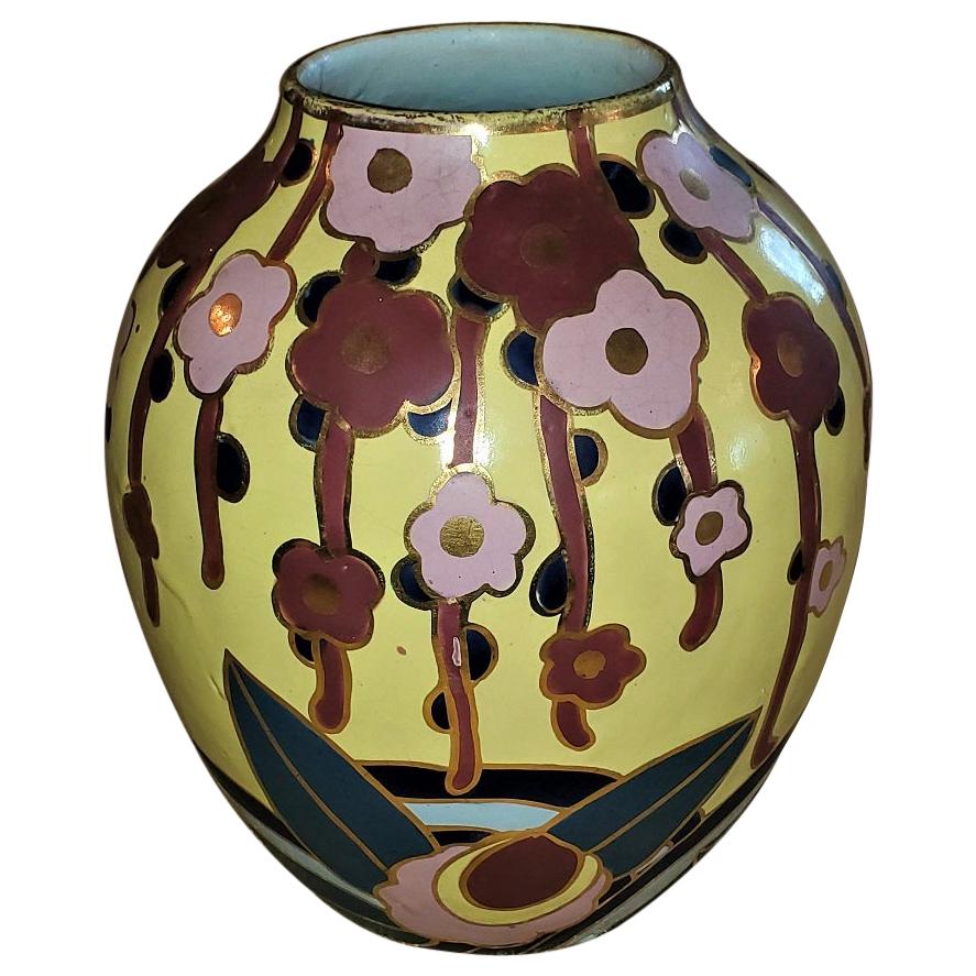 Belgian Art Deco Ceramic Vase by Cerabelga