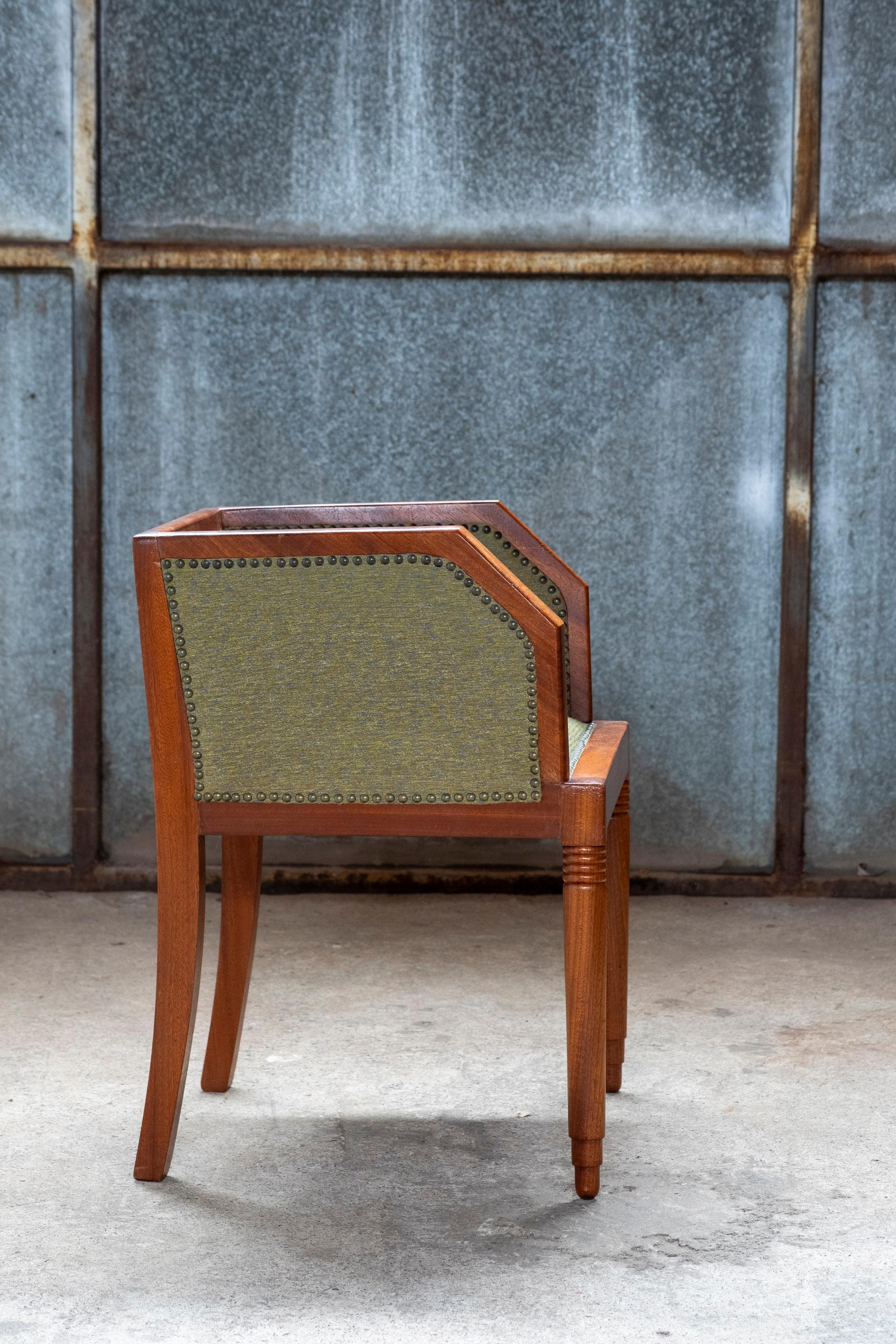 Textile Belgian Art Deco Chair, 1930s For Sale