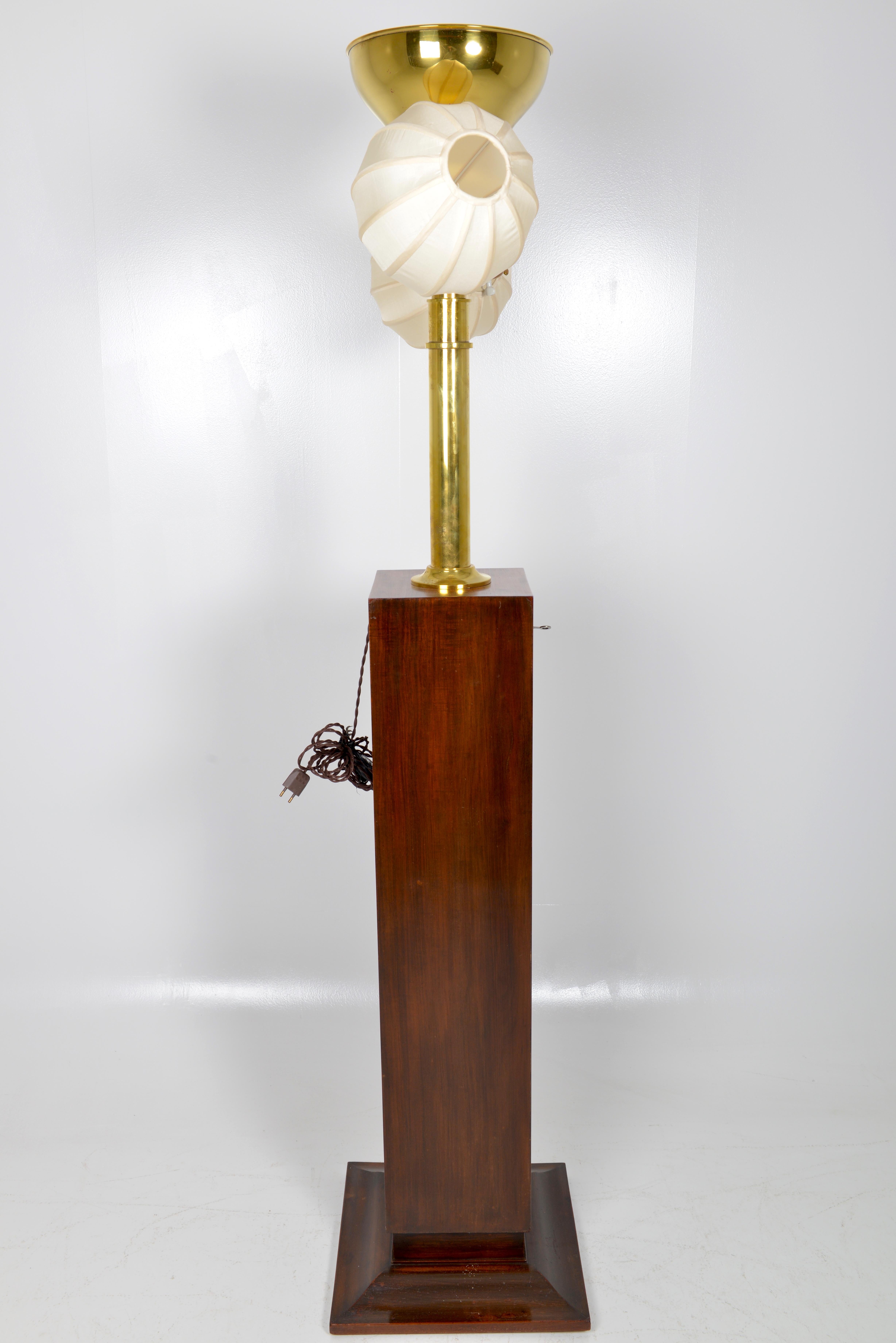 Belgian Art Deco Mahogany Standard Lamp, circa 1930 For Sale 13