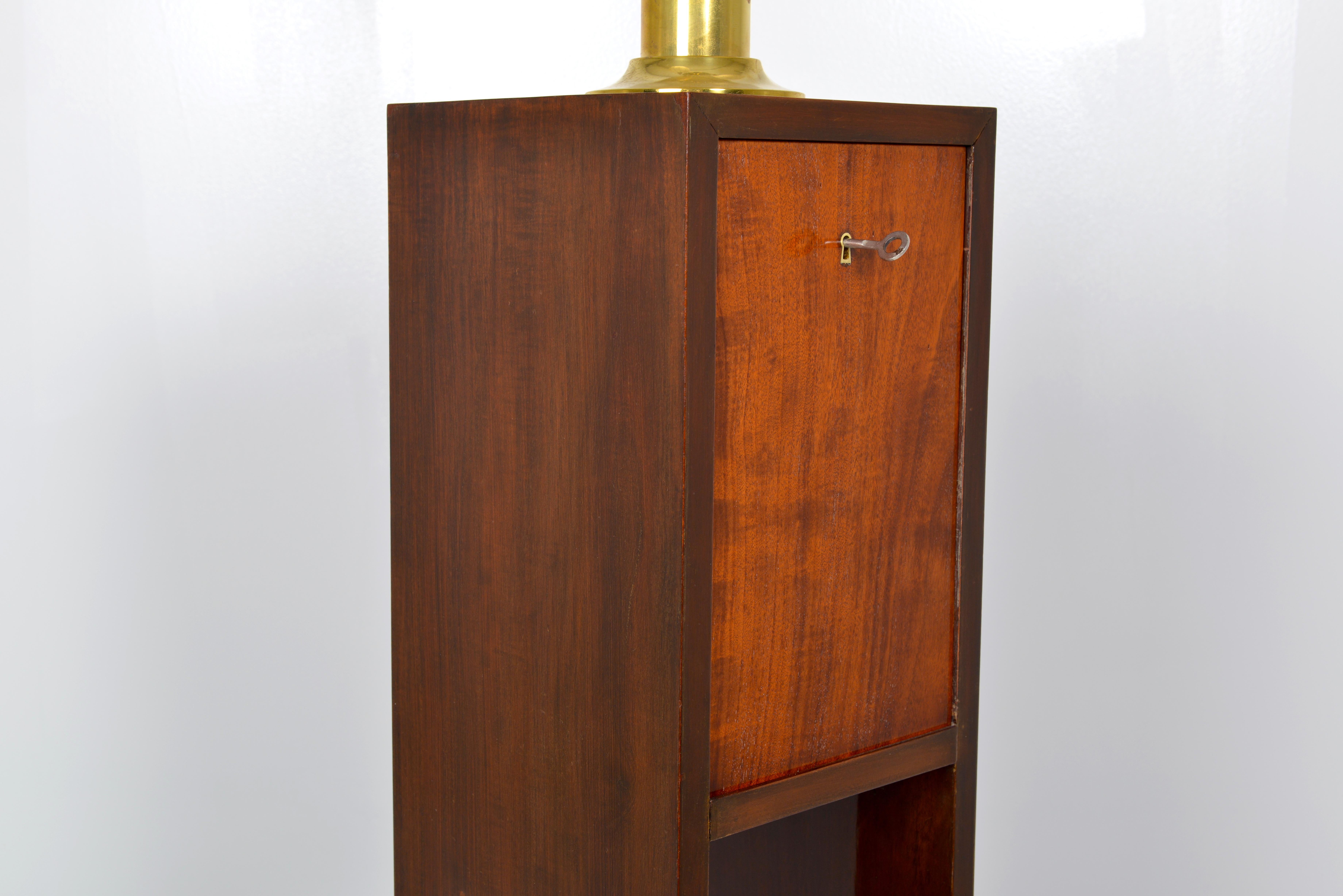 Belgian Art Deco Mahogany Standard Lamp, circa 1930 For Sale 3