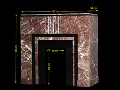 Belgian Art Deco Marble Fireplace Surround Black And Belgian Ardenne Marble