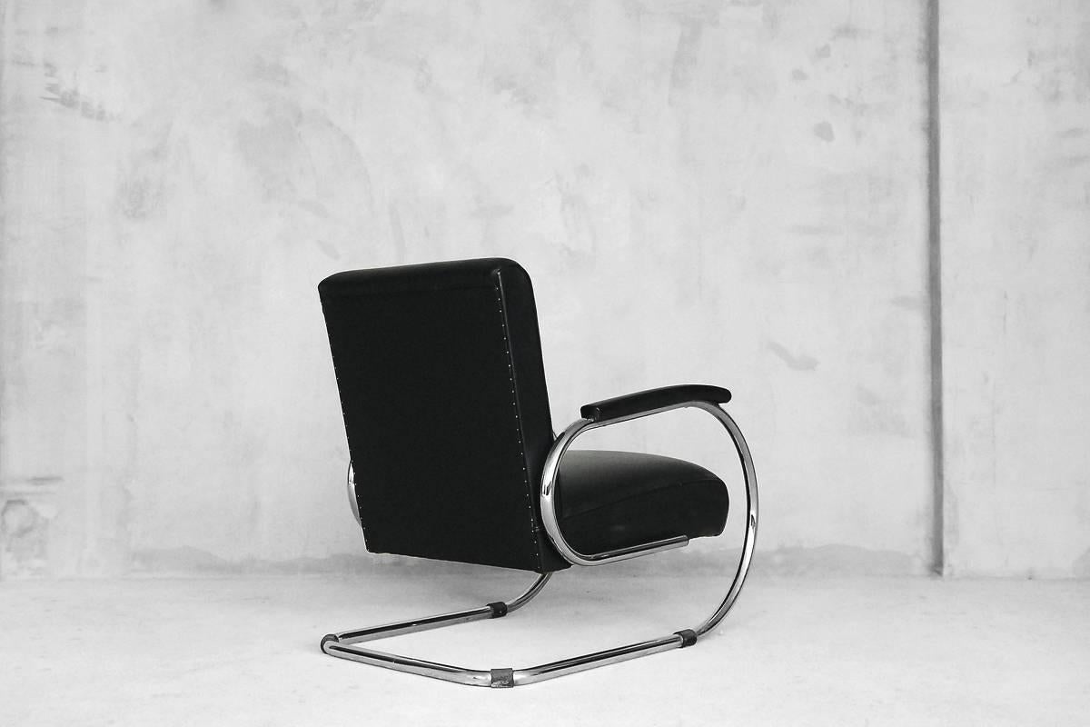 Belgischer Vilvoure-Stuhl im Art déco-Stil von Tubax, 1950er Jahre (Bauhaus)