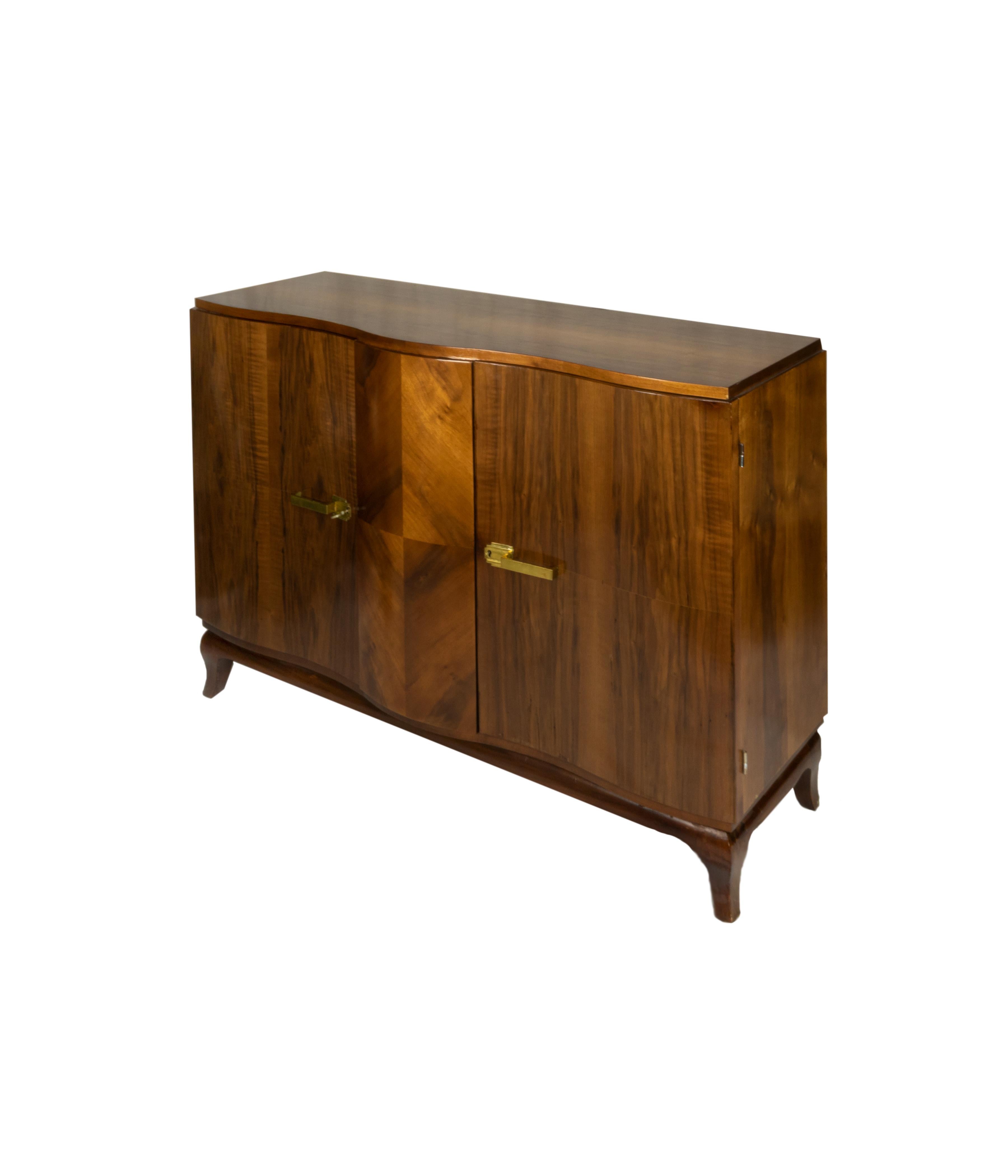 Belgian Art Deco Walnut Sideboard, 20th Century In Good Condition For Sale In Lisbon, PT