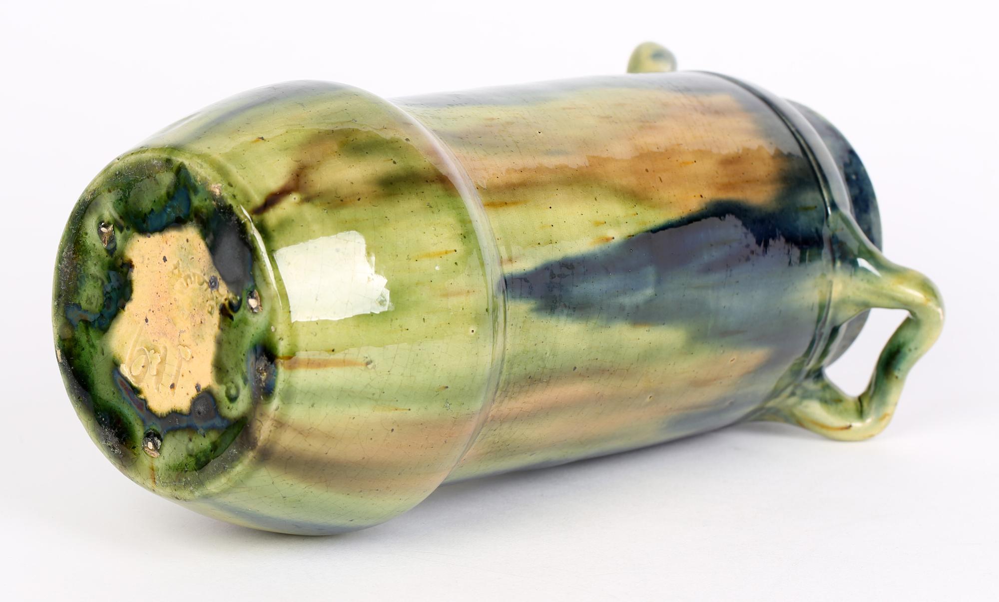 Belgian Art Nouveau Drip Glazed Provincial Art Pottery Vase 6