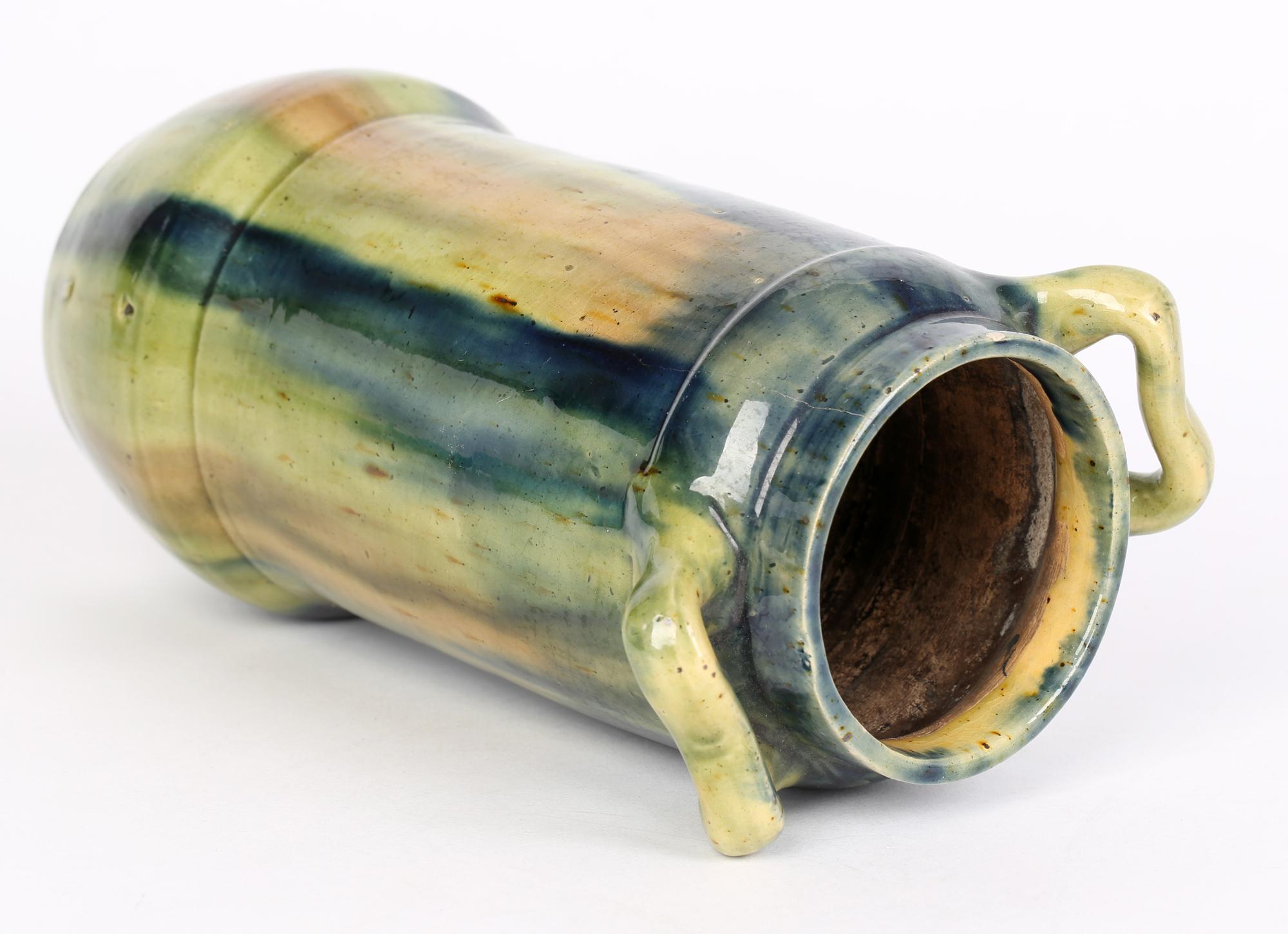 Belgian Art Nouveau Drip Glazed Provincial Art Pottery Vase In Good Condition In Bishop's Stortford, Hertfordshire