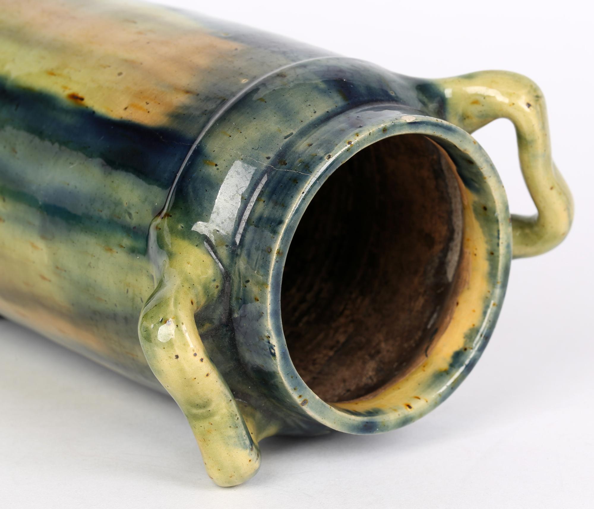 Belgian Art Nouveau Drip Glazed Provincial Art Pottery Vase 1