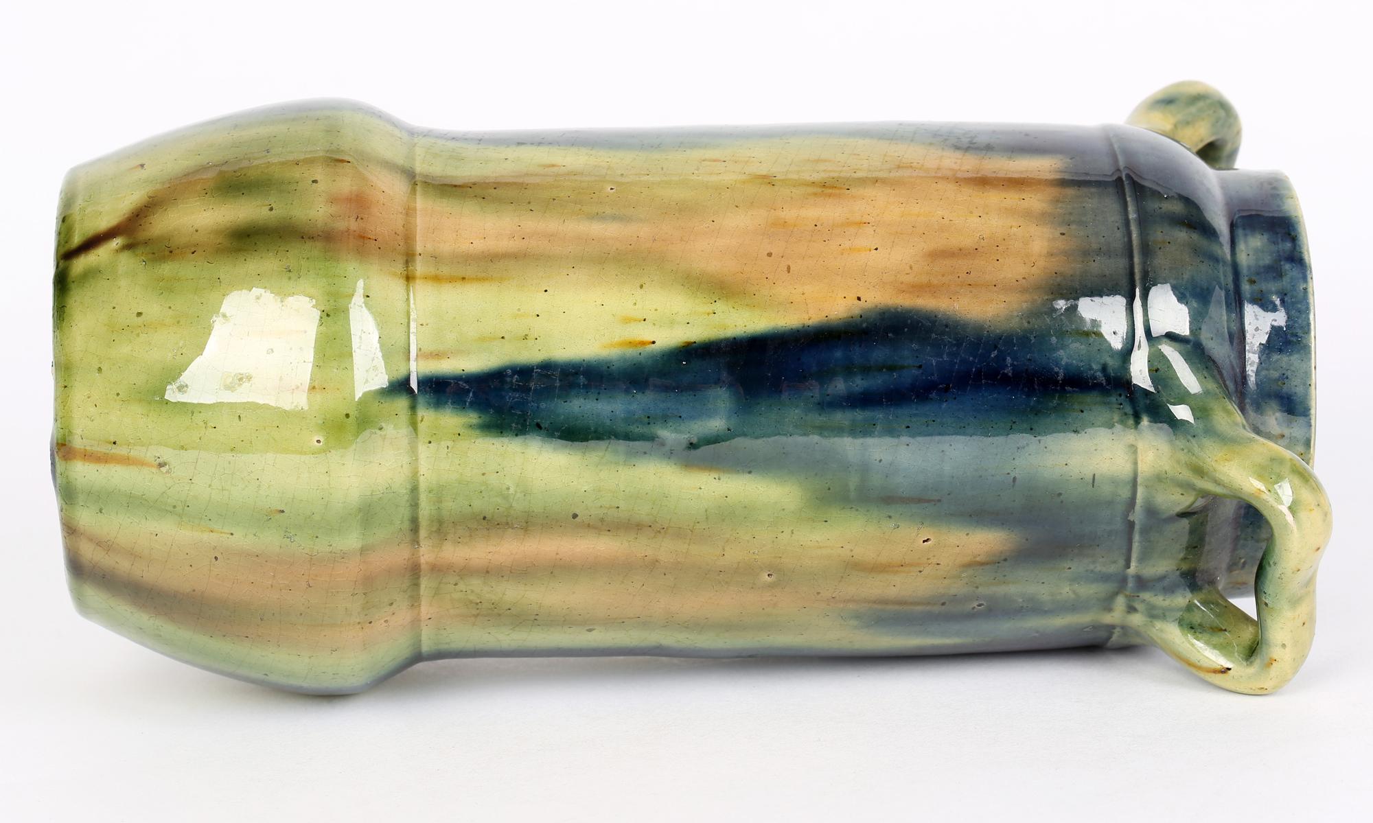 Belgian Art Nouveau Drip Glazed Provincial Art Pottery Vase 2