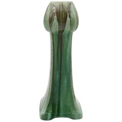 Belgian Art Nouveau Style Drip Glaze Tulip Vase