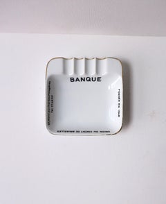 Belgian 'Banque' Bank Porcelain Ashtray Jewelry Dish