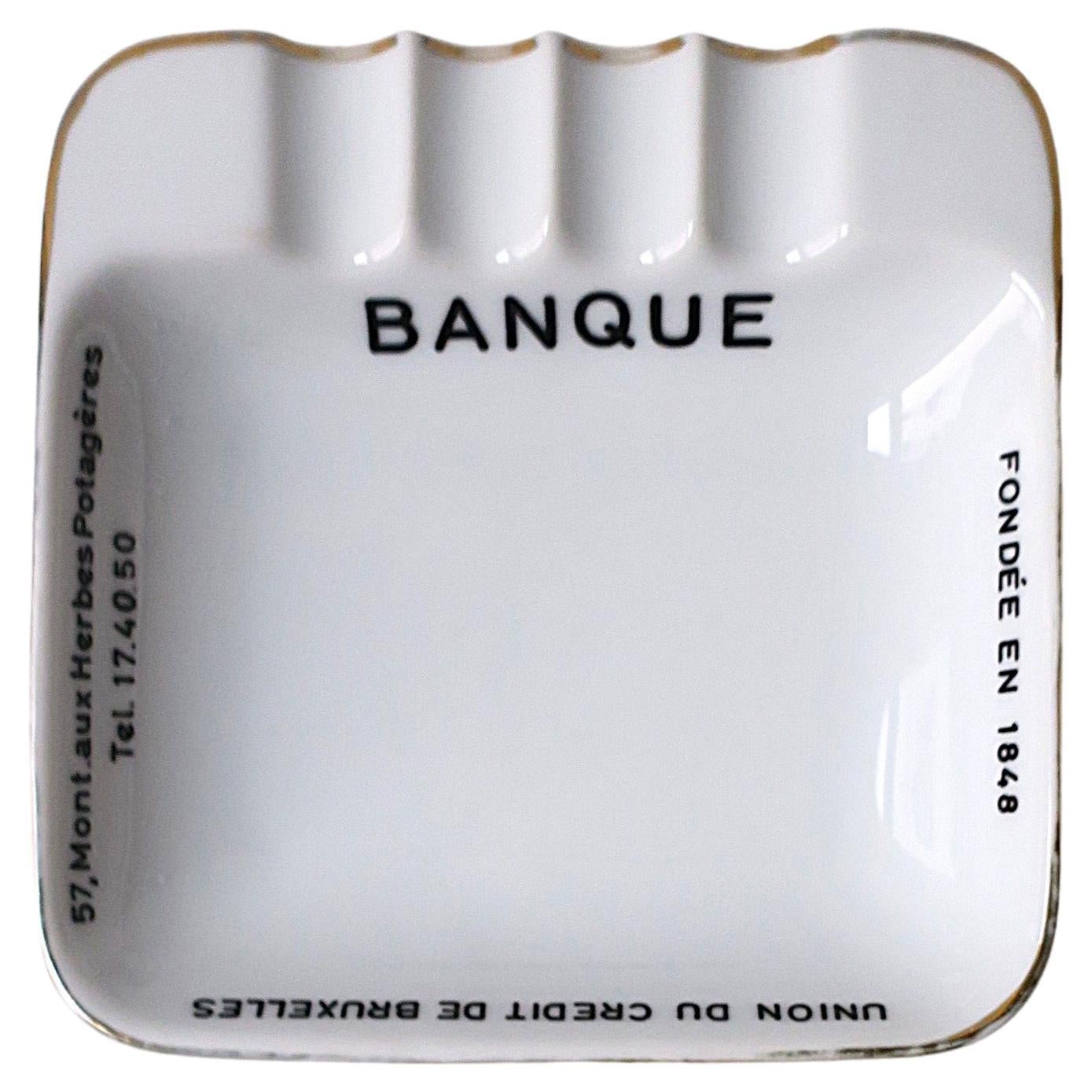 Cenicero de porcelana belga "Banque" Catchall Plato joyero